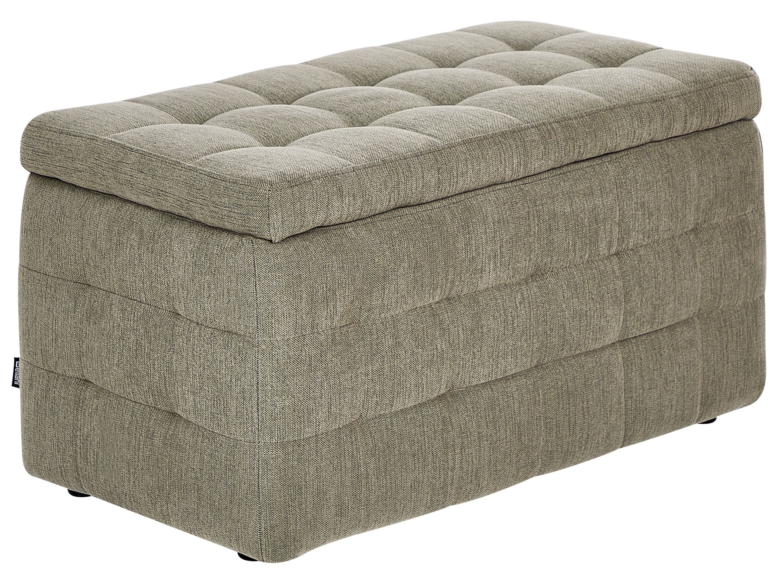 Fabric Storage Ottoman Olive Green MICHIGAN