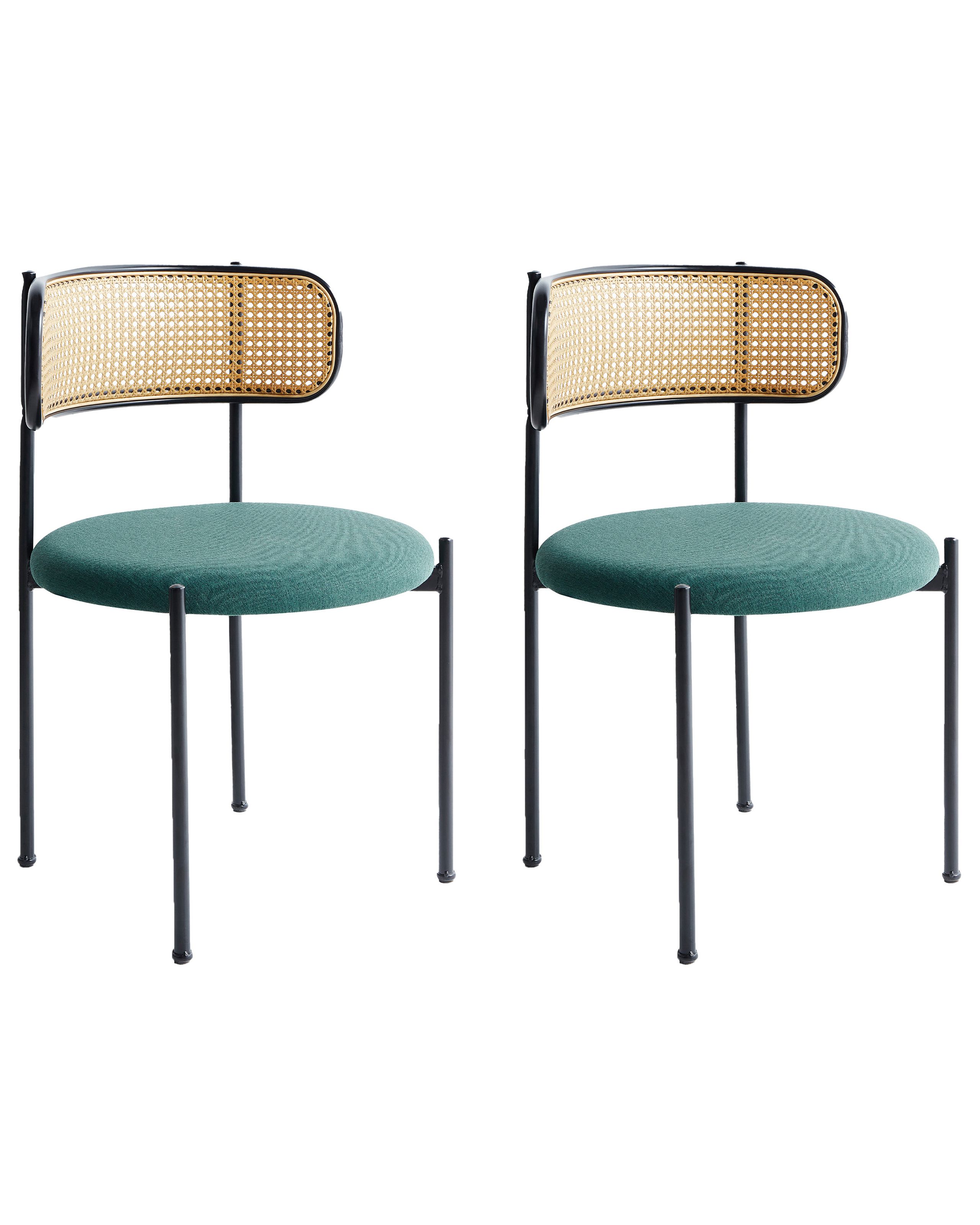 AODNVER Set of 2 Dining Chairs Metal Green