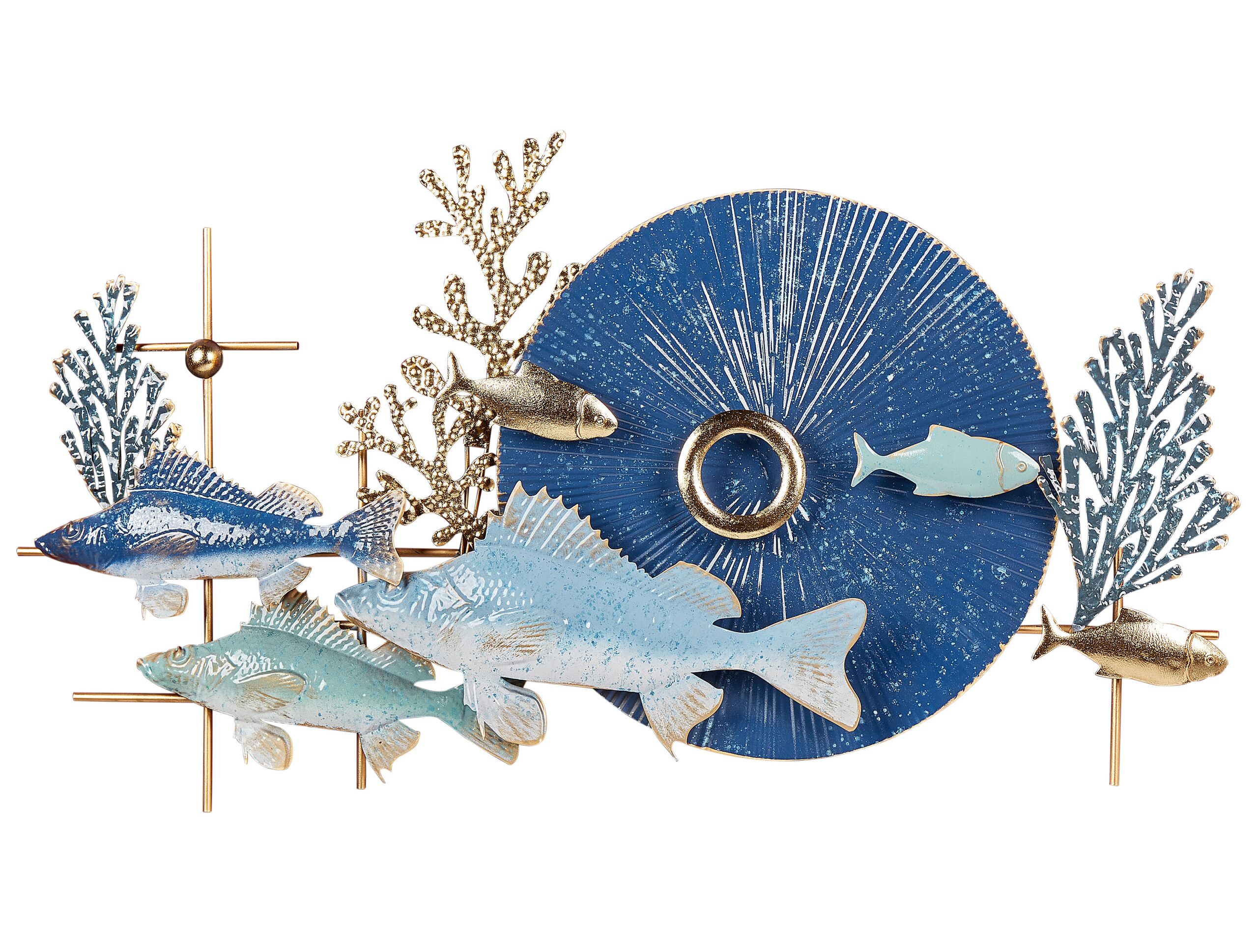 Wall Decor Fish BARIUM Metal Blue 48 cm