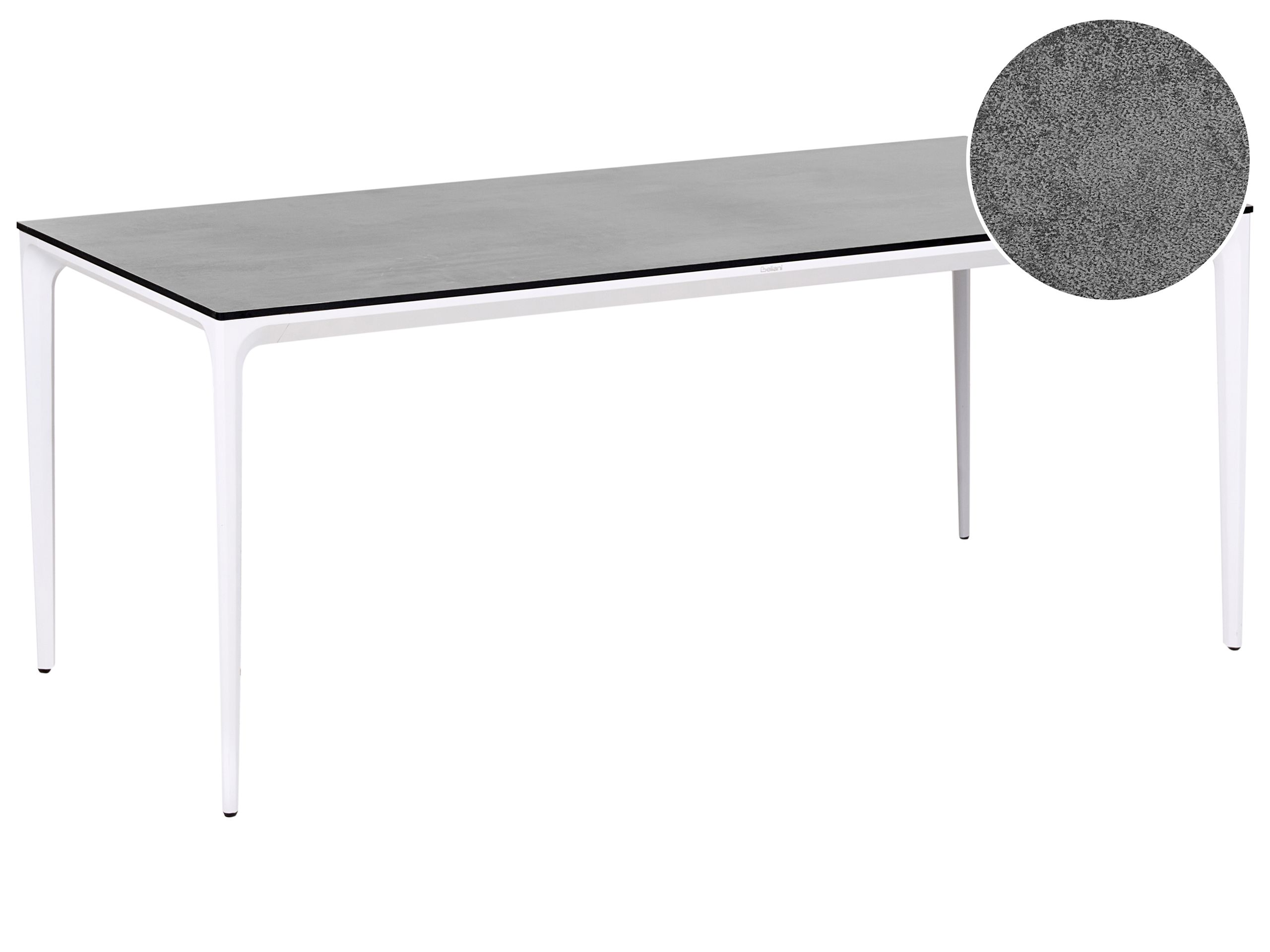 MERTONLEIGH Garden Dining Table Stone Effect - Dark Grey with White