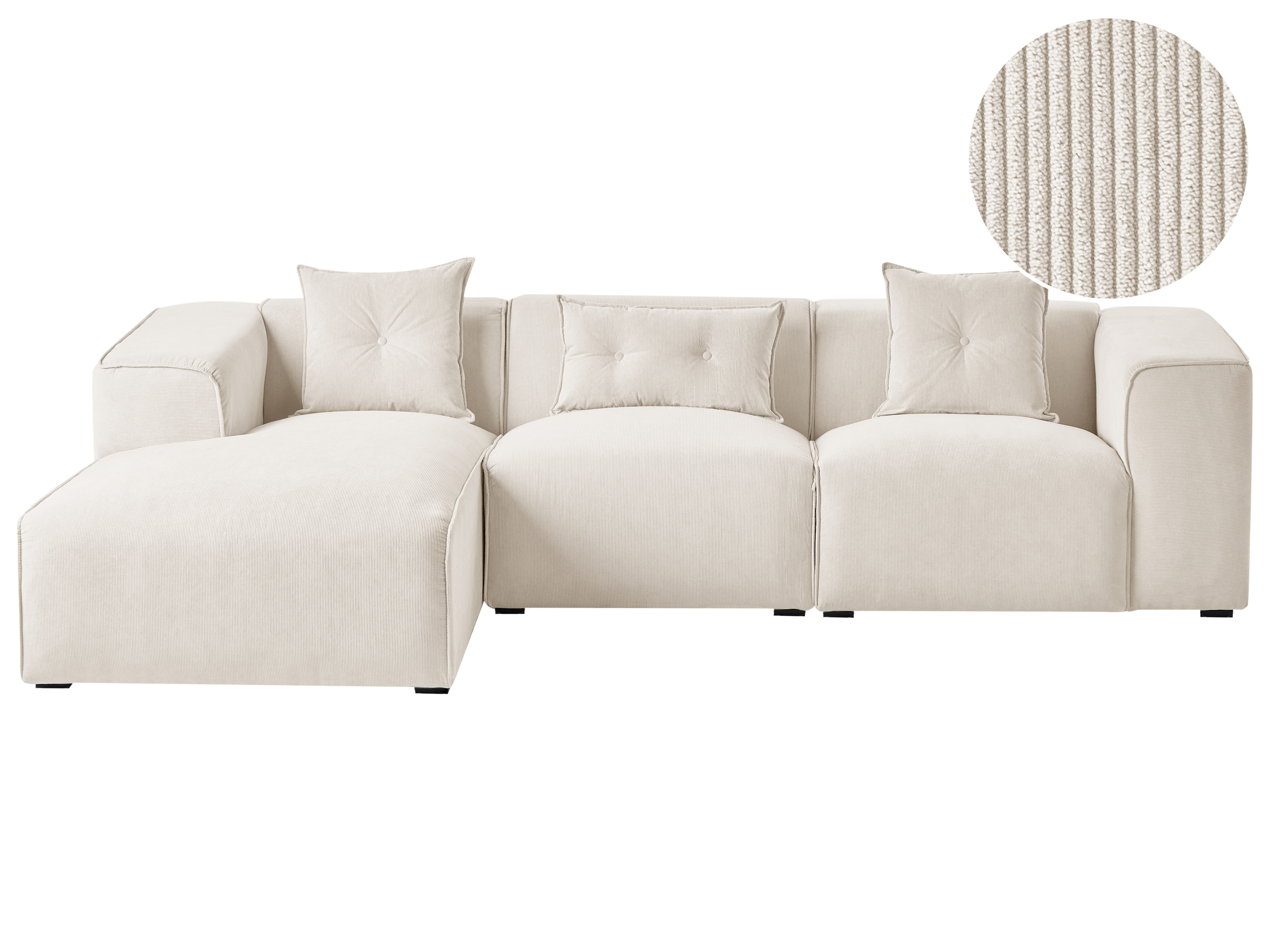 Corner Sofa - DOAVL Right Hand Facing Jumbo Cord Off-White