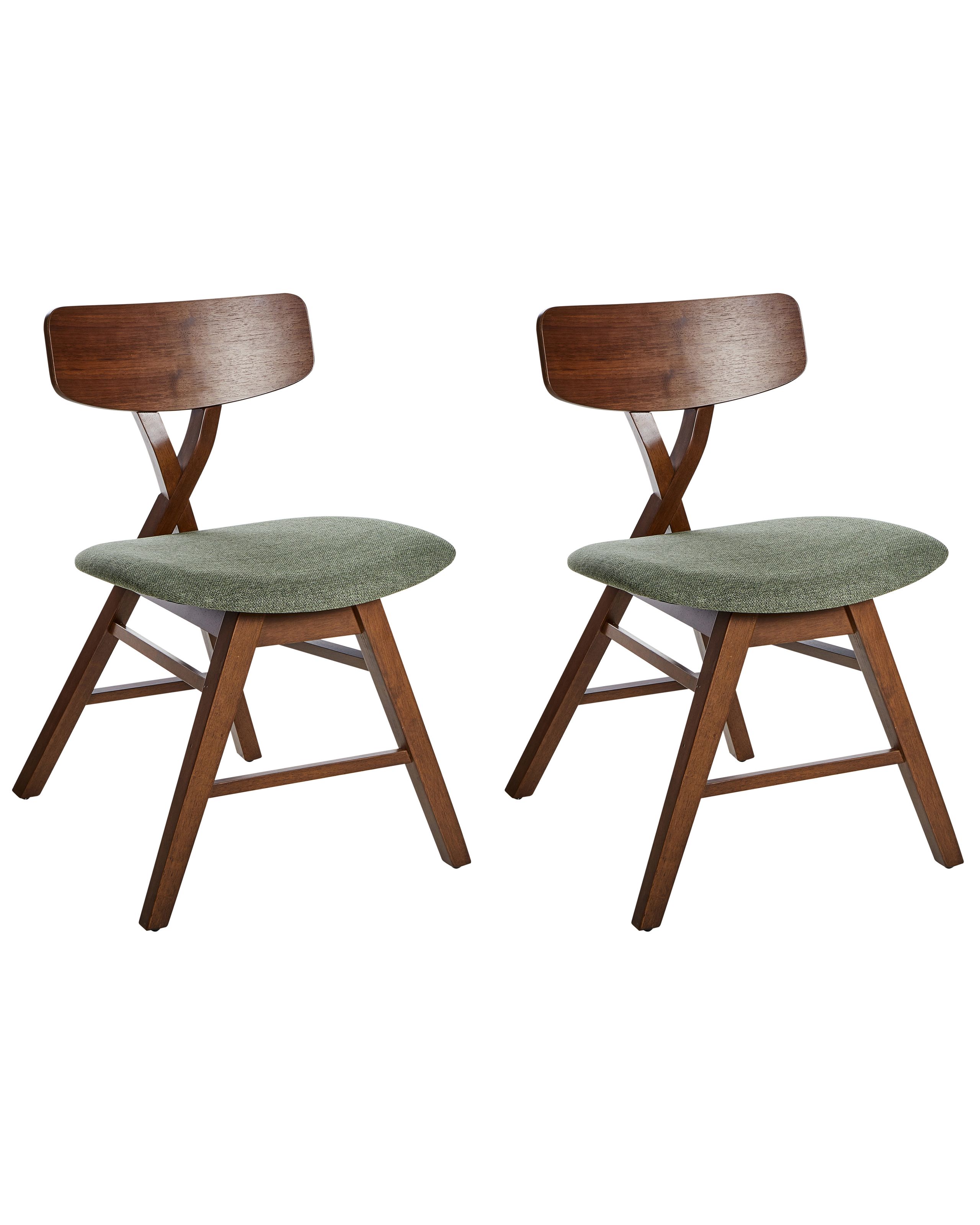 ELLAND Set of 2 Dining Chairs Wood Dark Brown