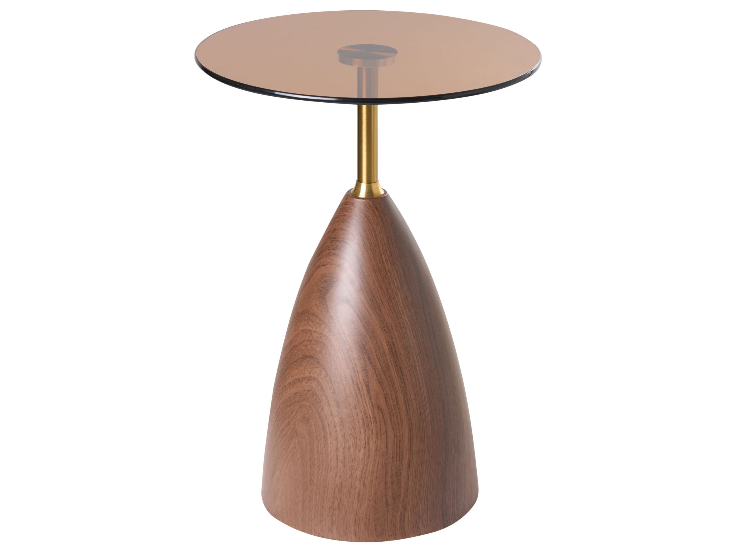 CRANFORDEN Side Table Tempered Glass - Brown