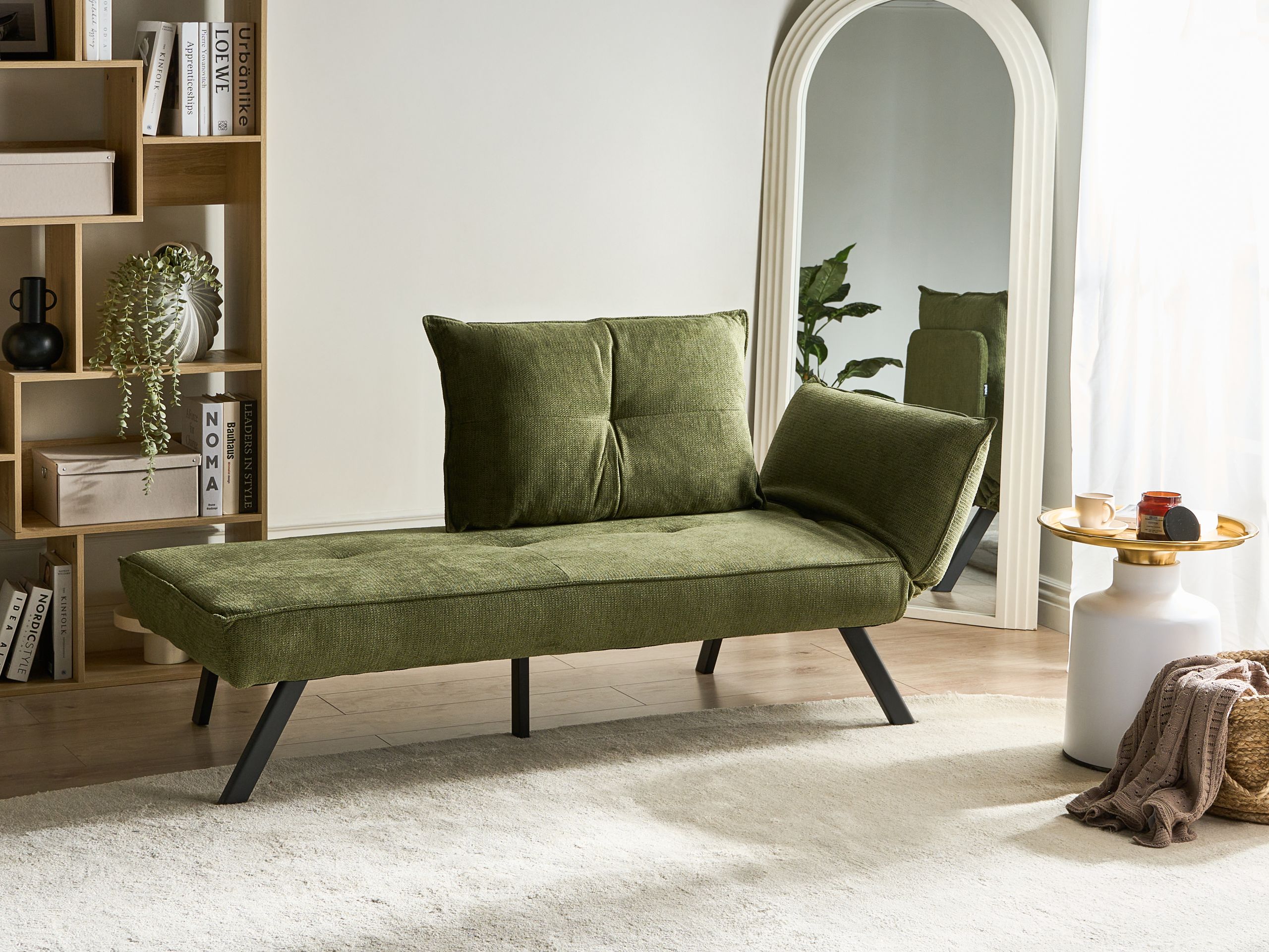 CALERO Fabric Right Hand Chaise Longue - Green