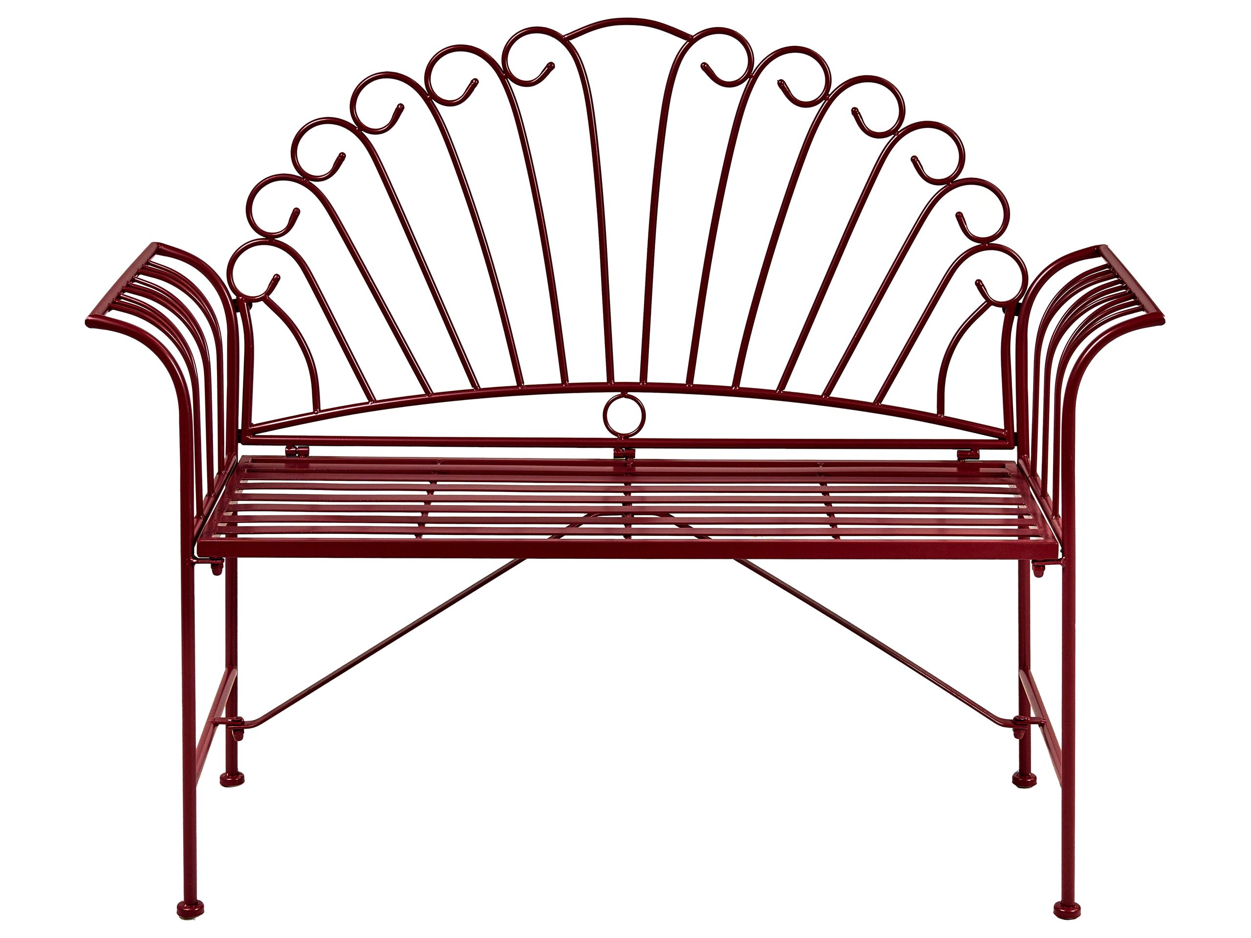 ZAVINIA Metal Garden Bench - Red