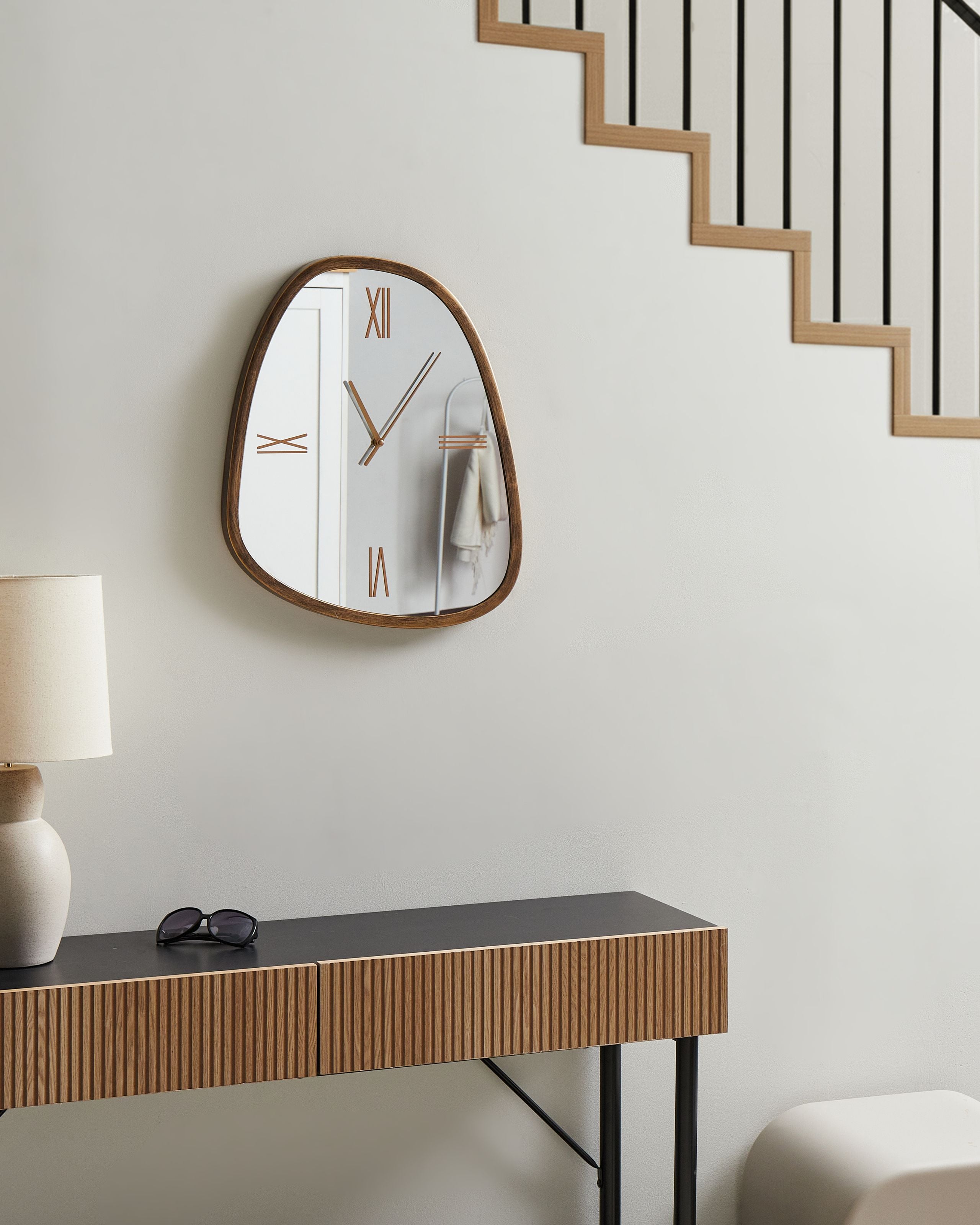 TAZEXI Wall Clock - Dark Brown