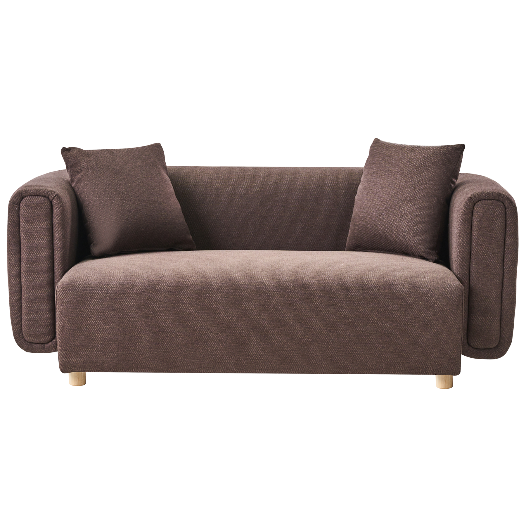 VELTHANE Fabric 2 Seater Sofa - Dark Brown