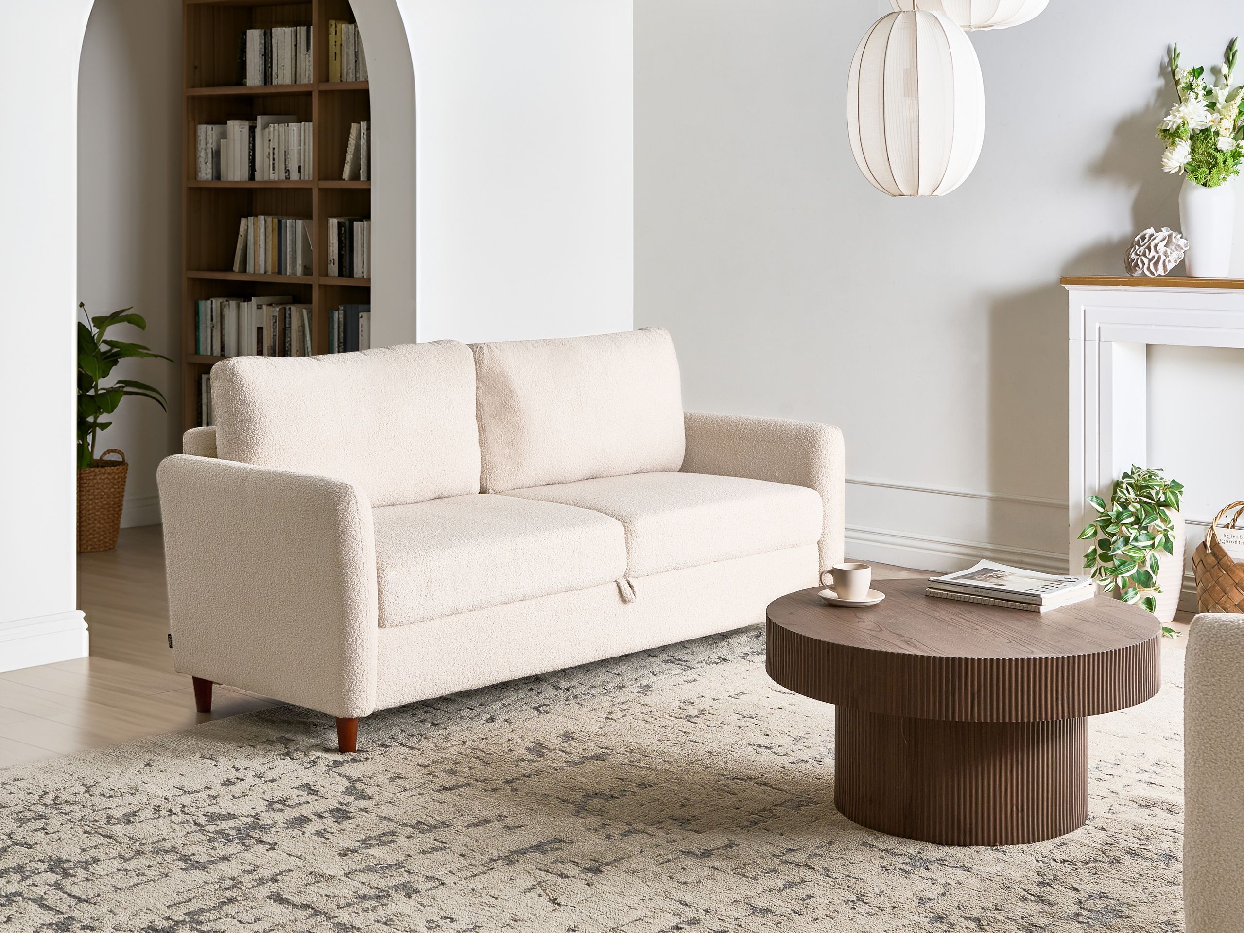MRAE Boucle Fabirc 3 Seater Sofa - Beige