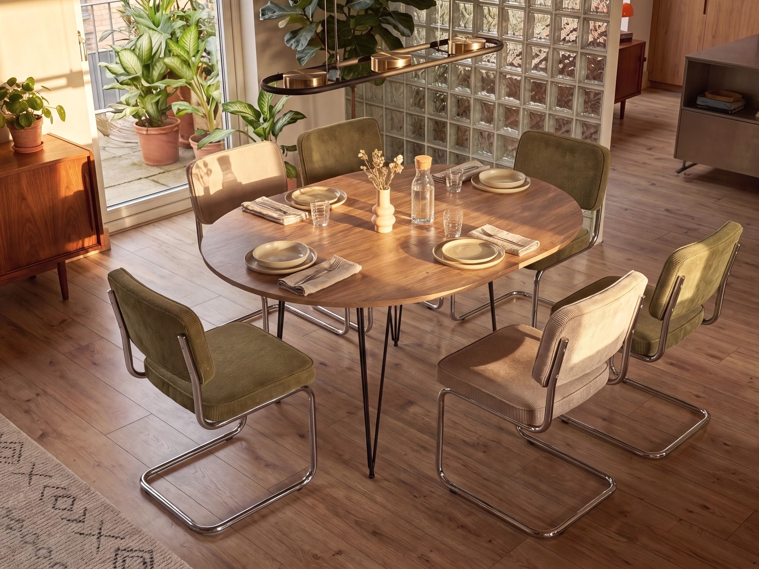DENUFA Extending Dining Table Round - Light Oak
