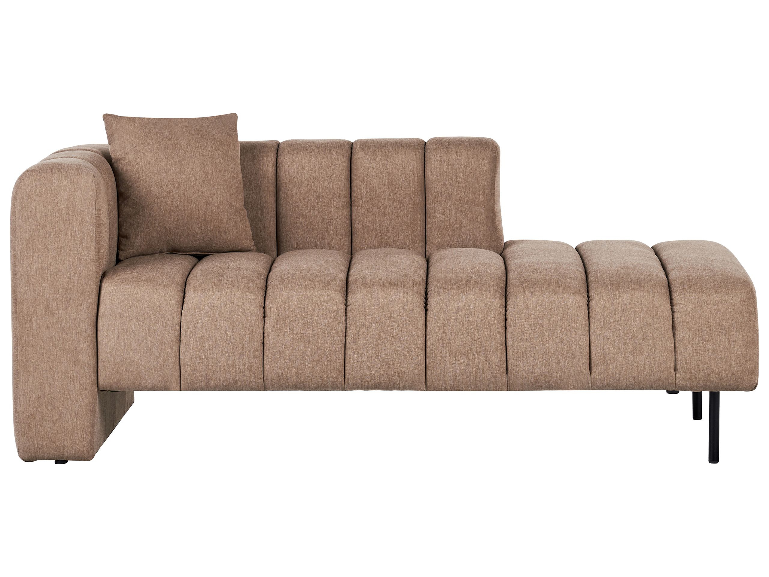 Left Hand Chaise Lounge Light Brown LANNILS