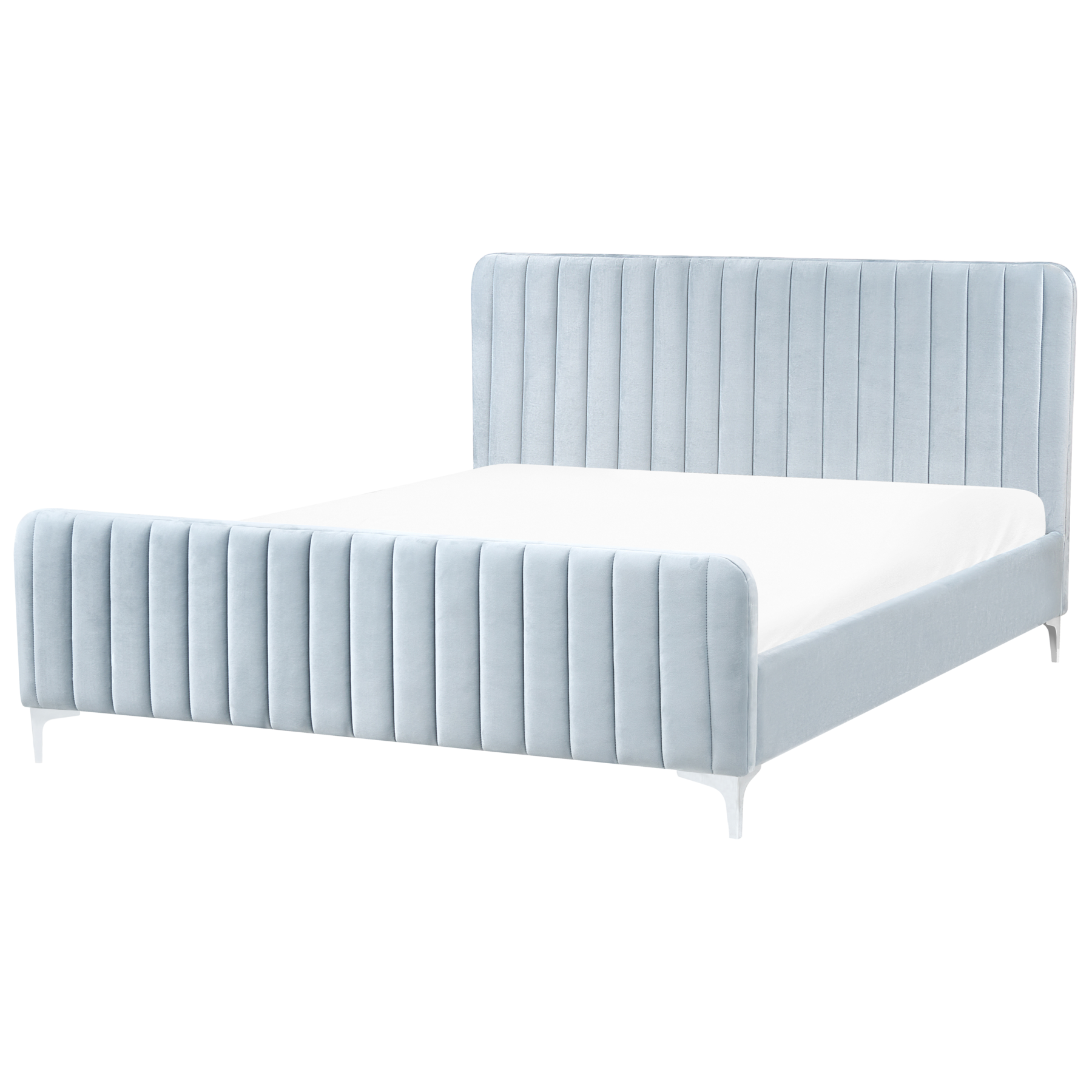 KEWAL Super Kingsize Velvet Bedframe - Light Blue