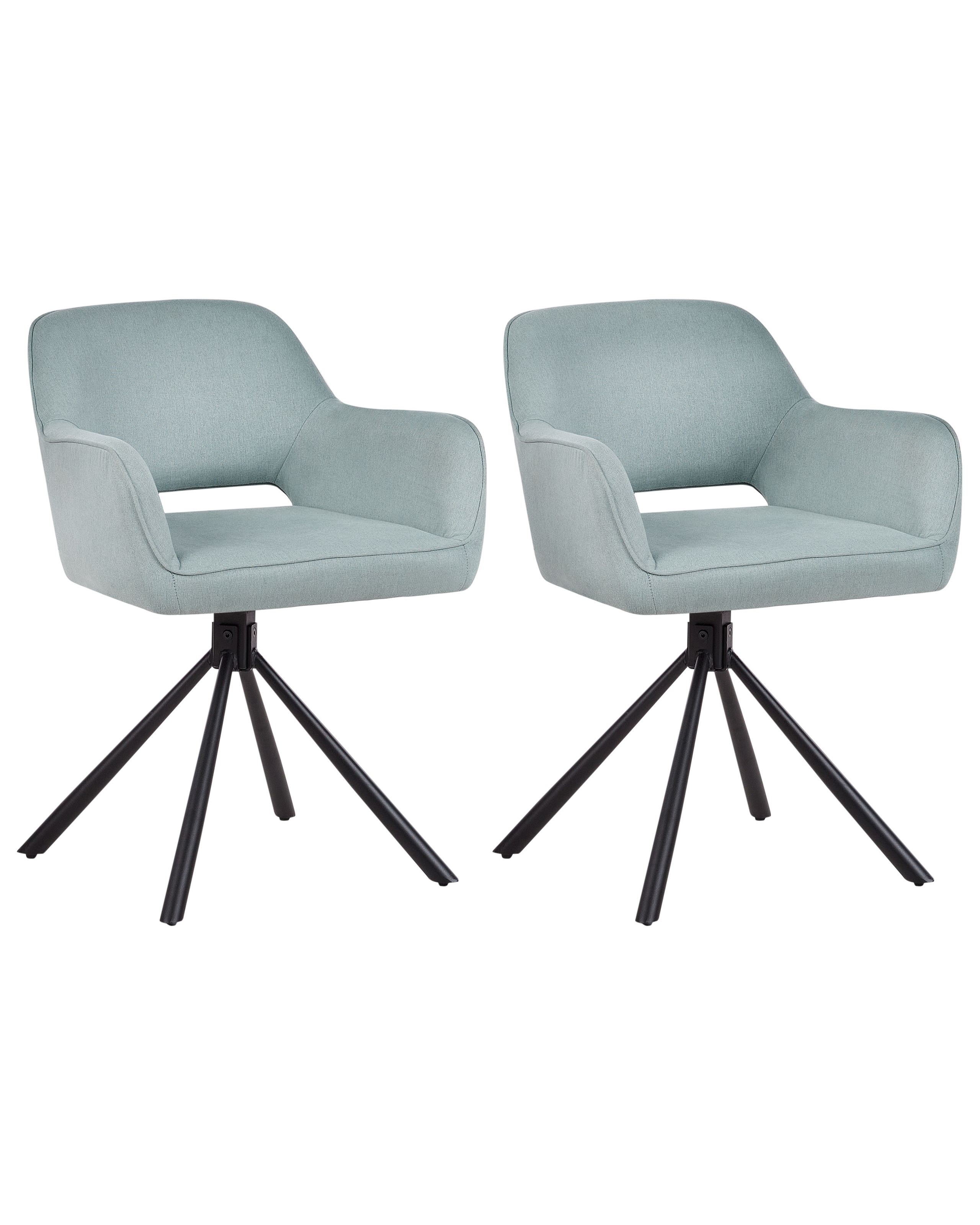 Set of 2 Dining Chairs Swivel LOURES Mint Green