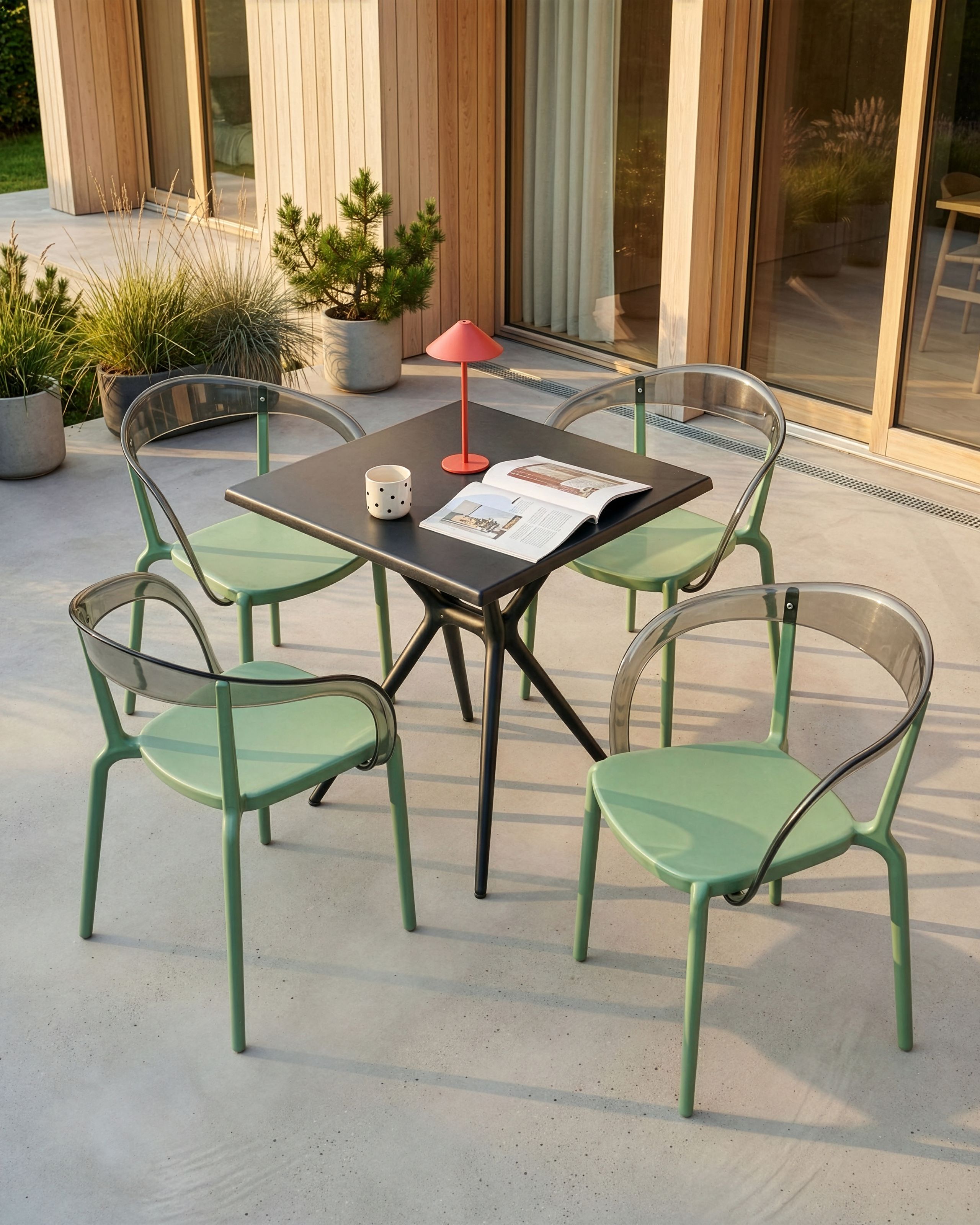 PENTARA Garden Chairs Set of 4 - Green