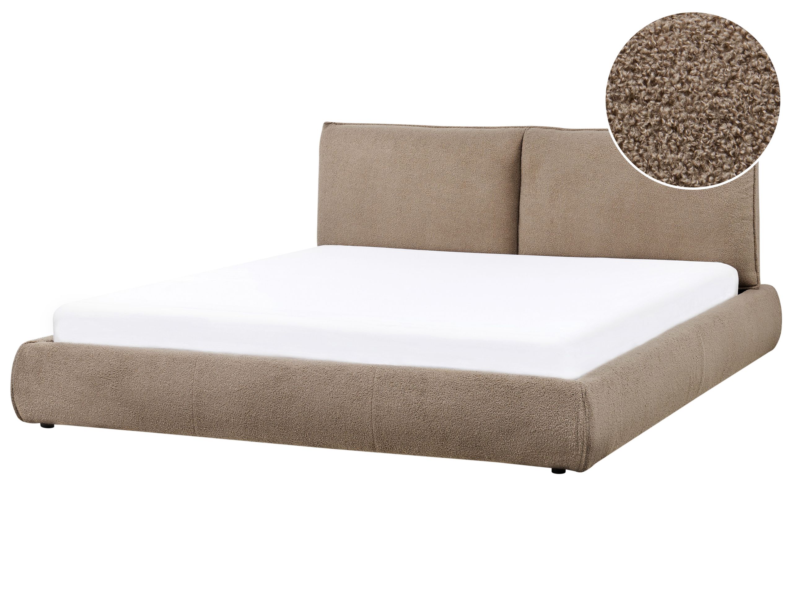 VYNAI Waterbed Boucle 180 x 200 cm (EU Super King) Brown