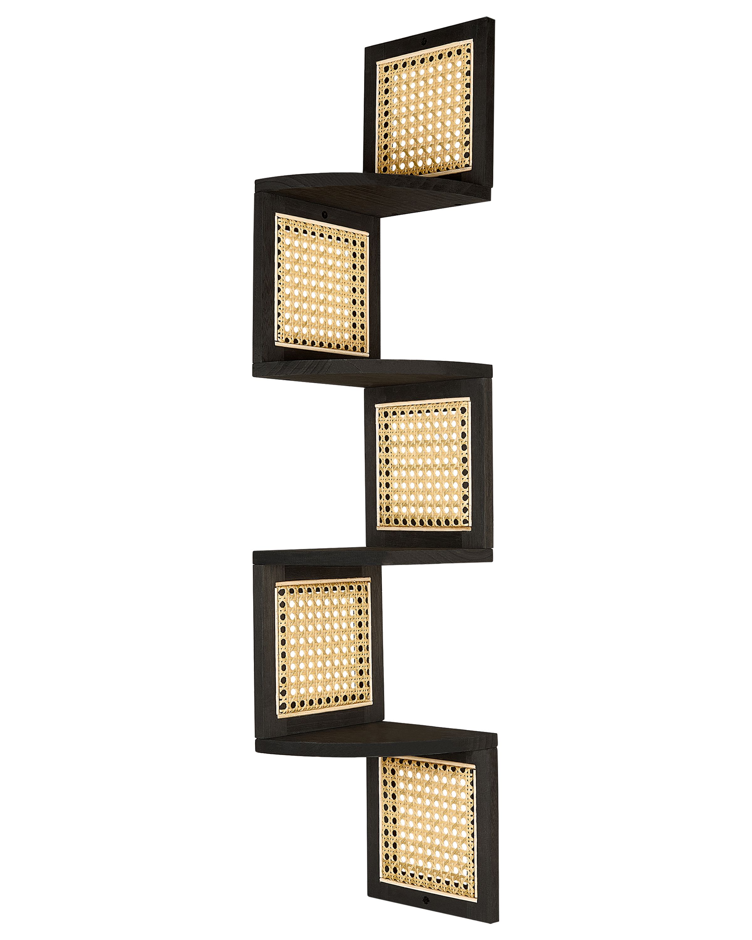 4 Tier Bookcase ALDER Wood 101 cm Black