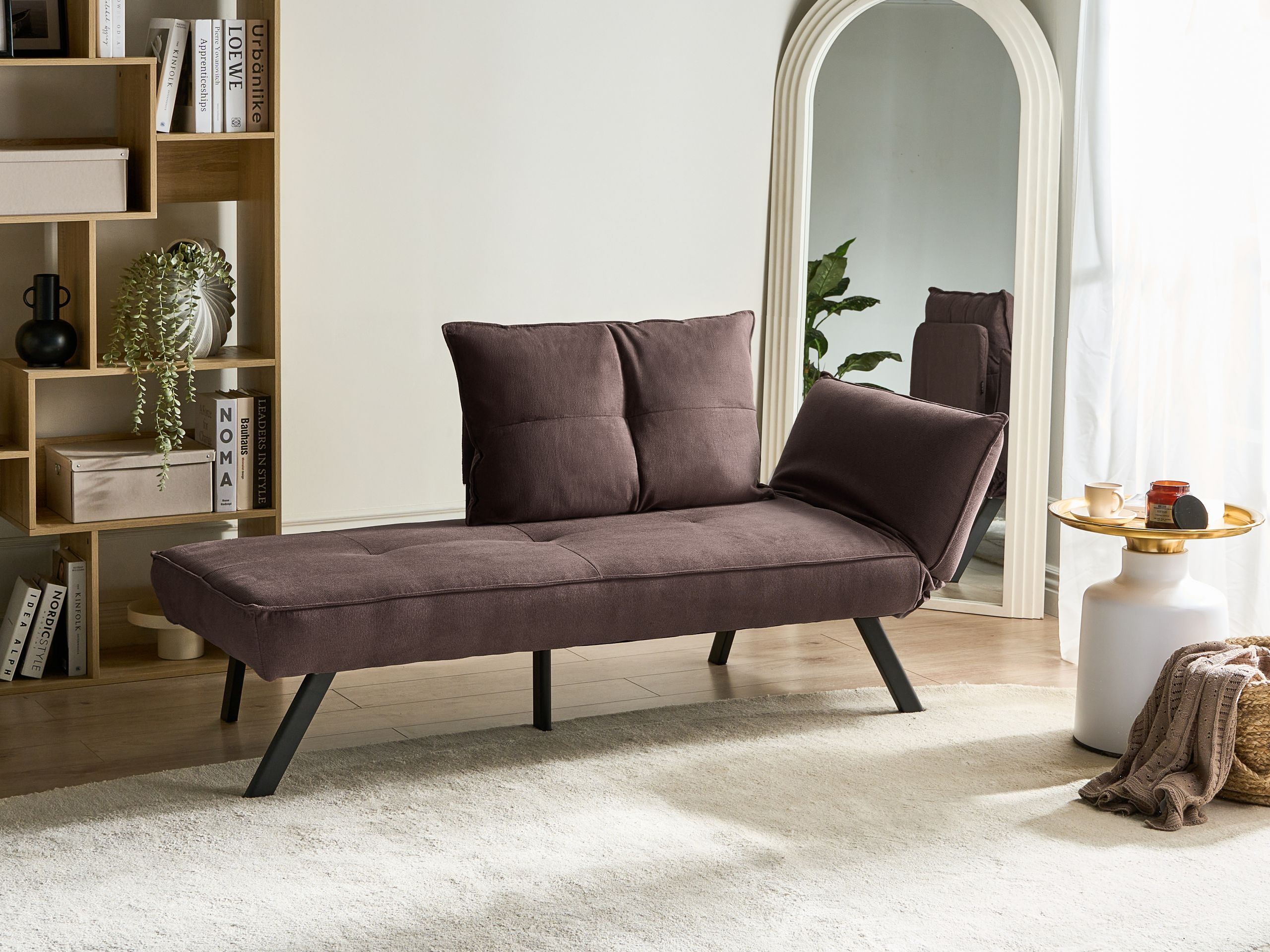 CALERO Fabric Right Hand Chaise Longue - Brown