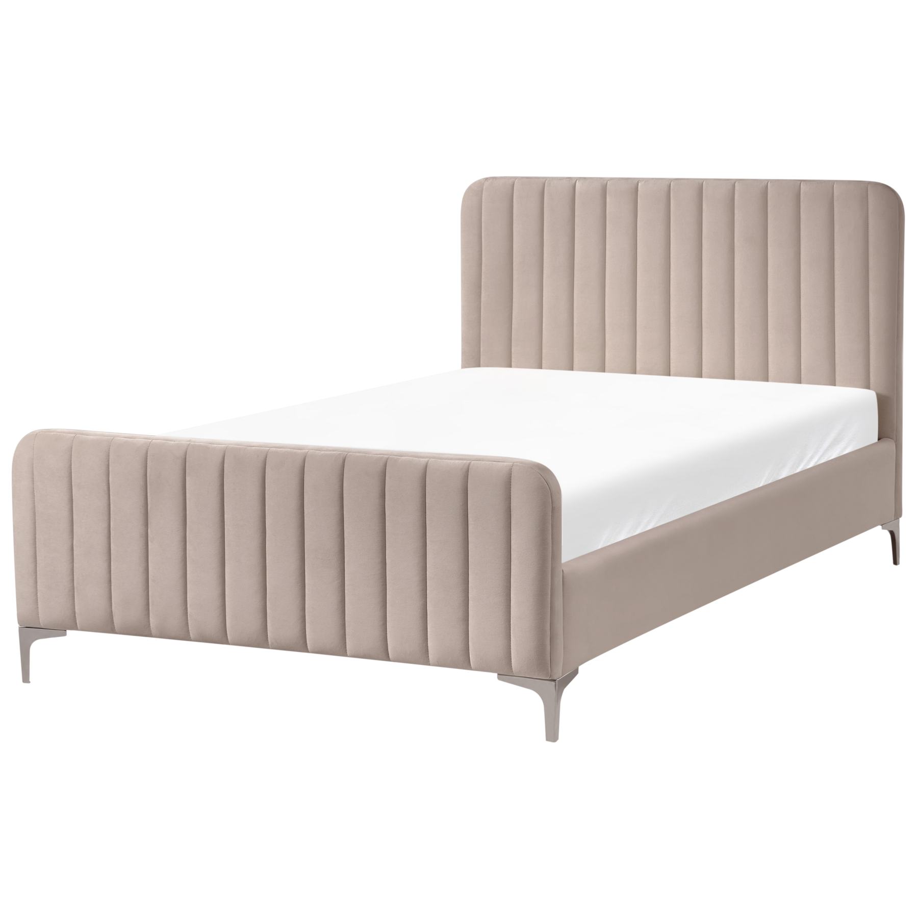 KEWAL Small Double Velvet Bedframe - Taupe