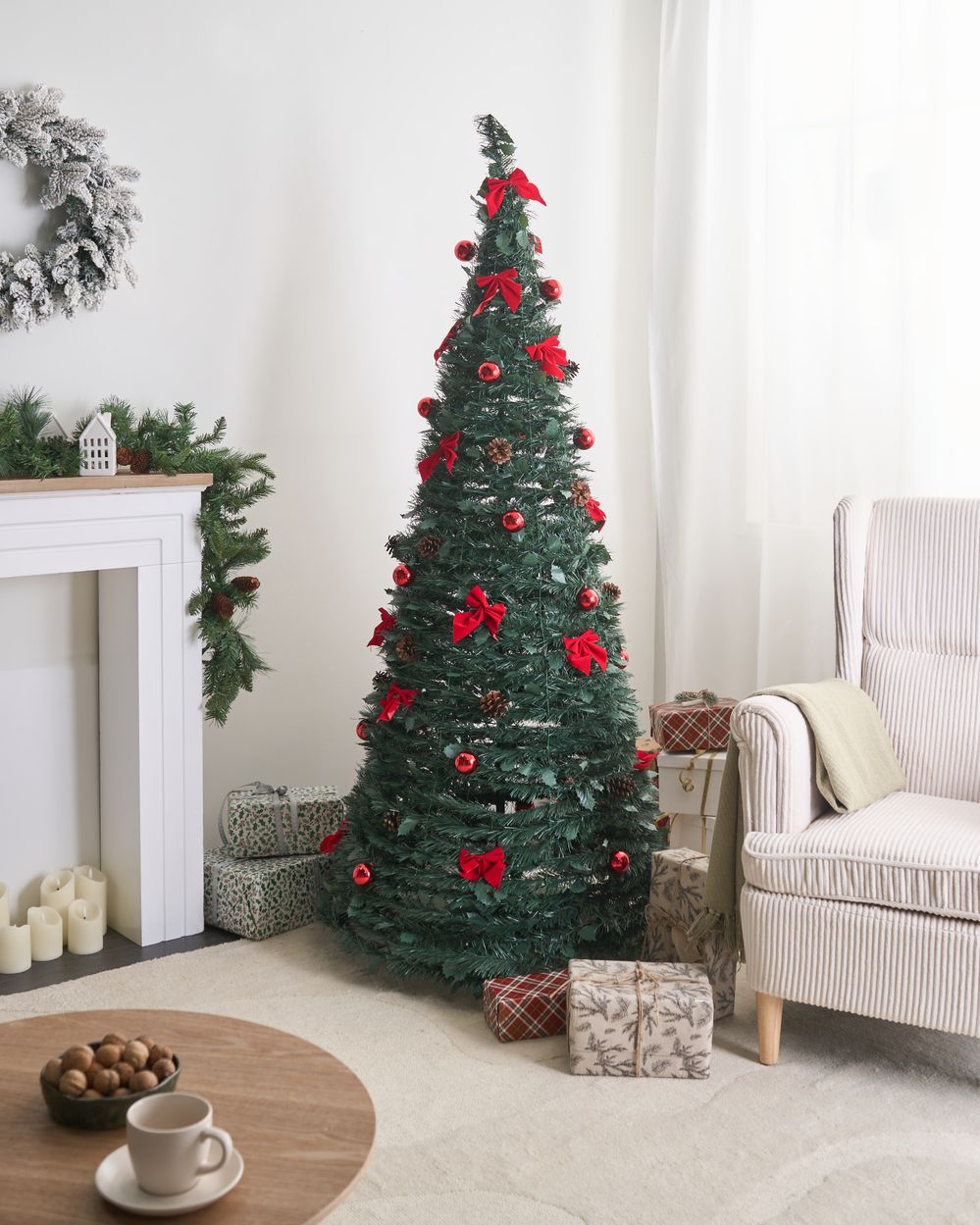 PINEORON LED Artificial Christmas Tree Decoration - Green