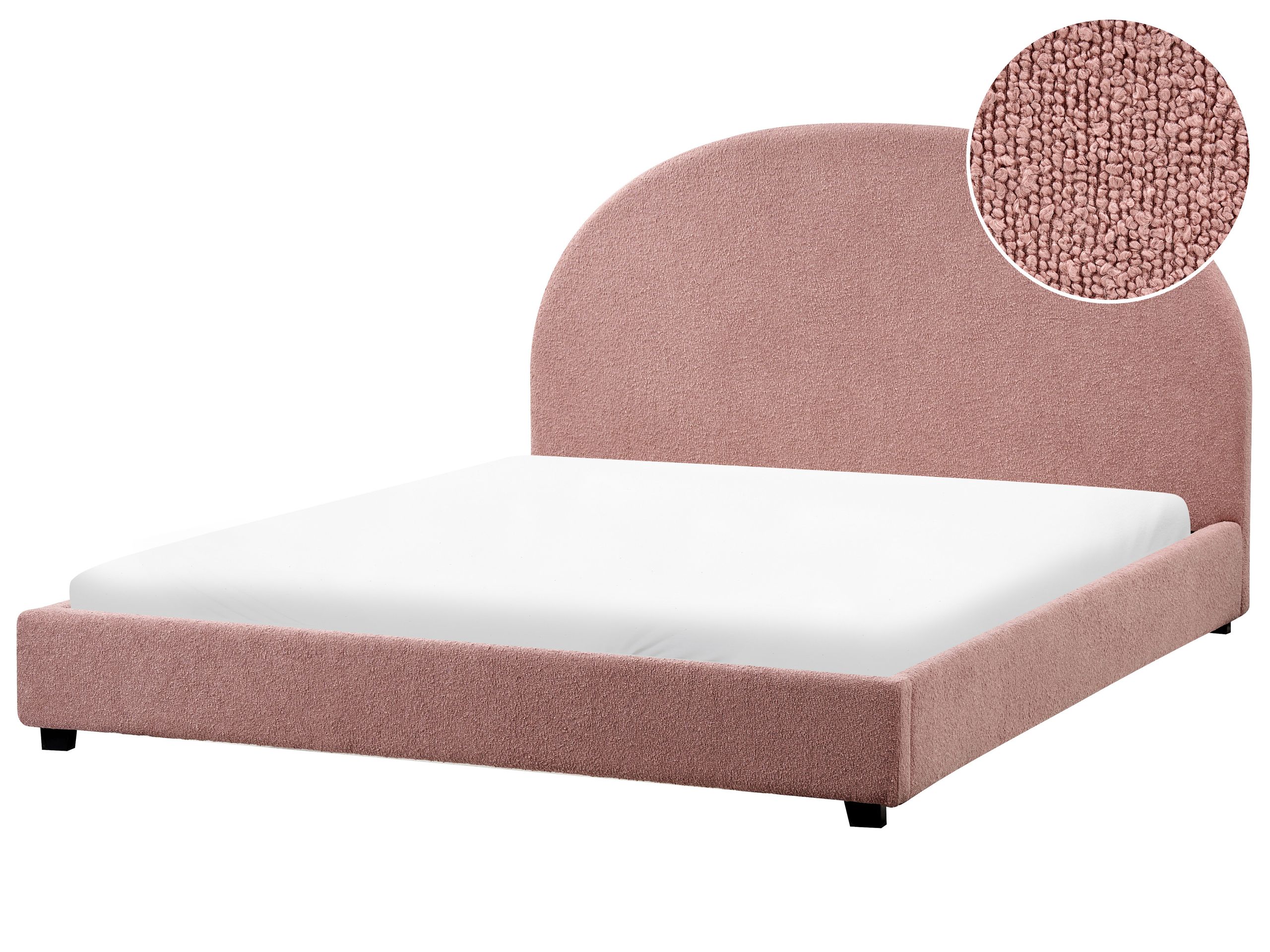 EAUCLUSV Waterbed Boucle 160 x 200 cm (EU King Size) Pastel Pink