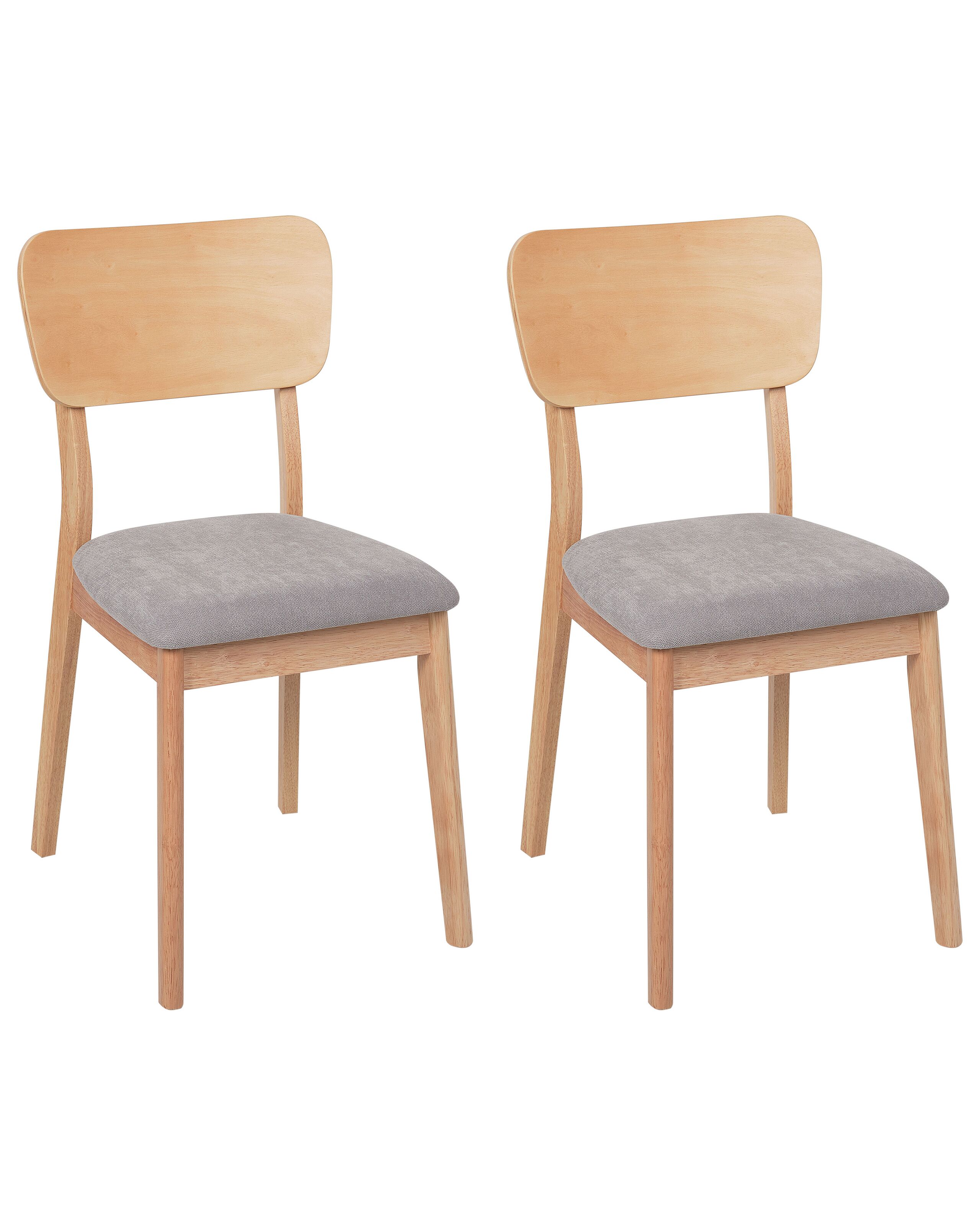 Set of 2 Dining Chairs MINIER Wood Light Brown