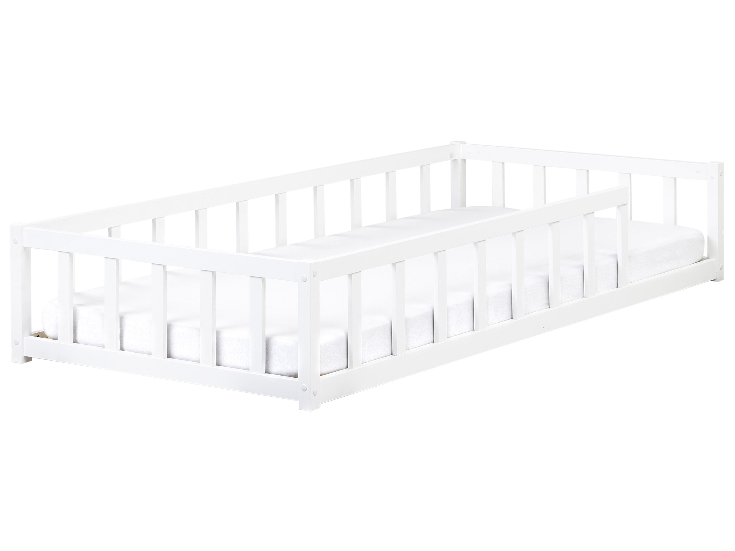 AEYMMC Wooden Kids Bed EU Single Size White