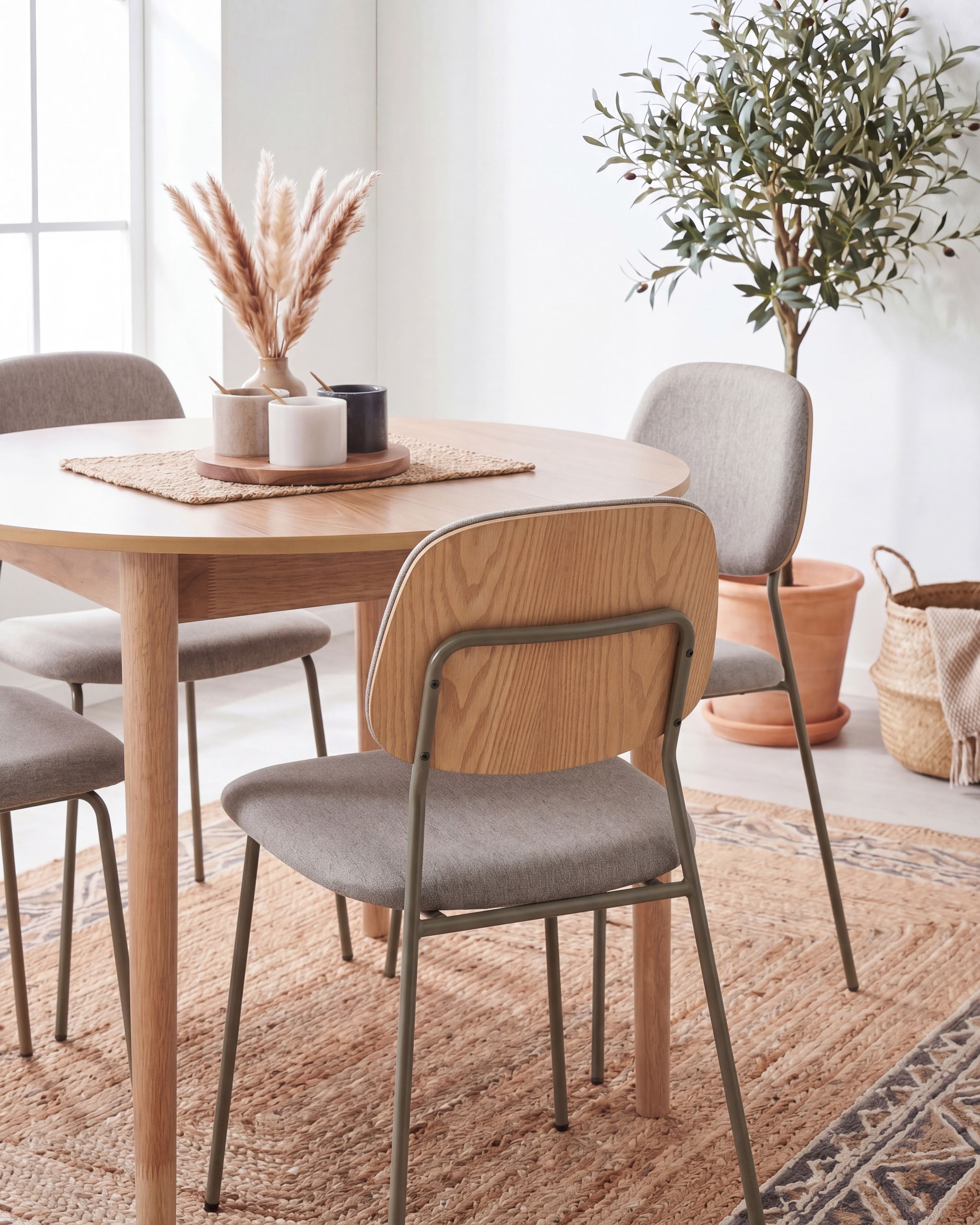 ARLINGTON Fabric Dining Chairs Set of 4 - Taupe