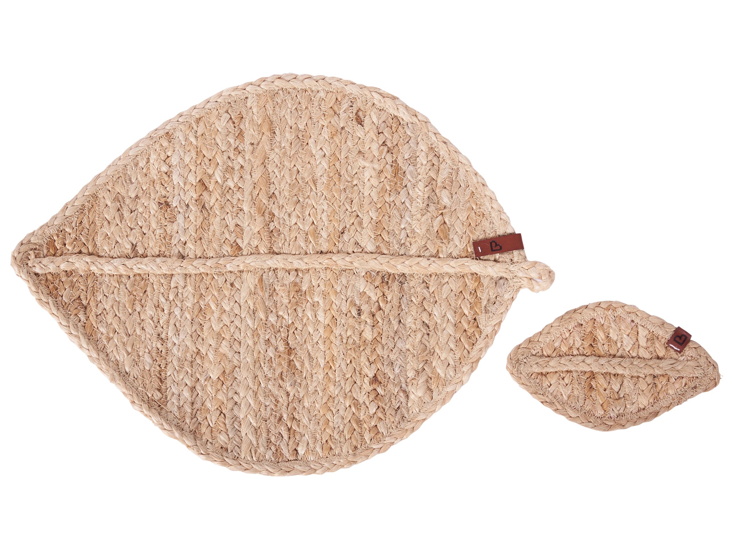 12 Piece Placemats and Coasters Set PEPPERLEAF Natural Jute