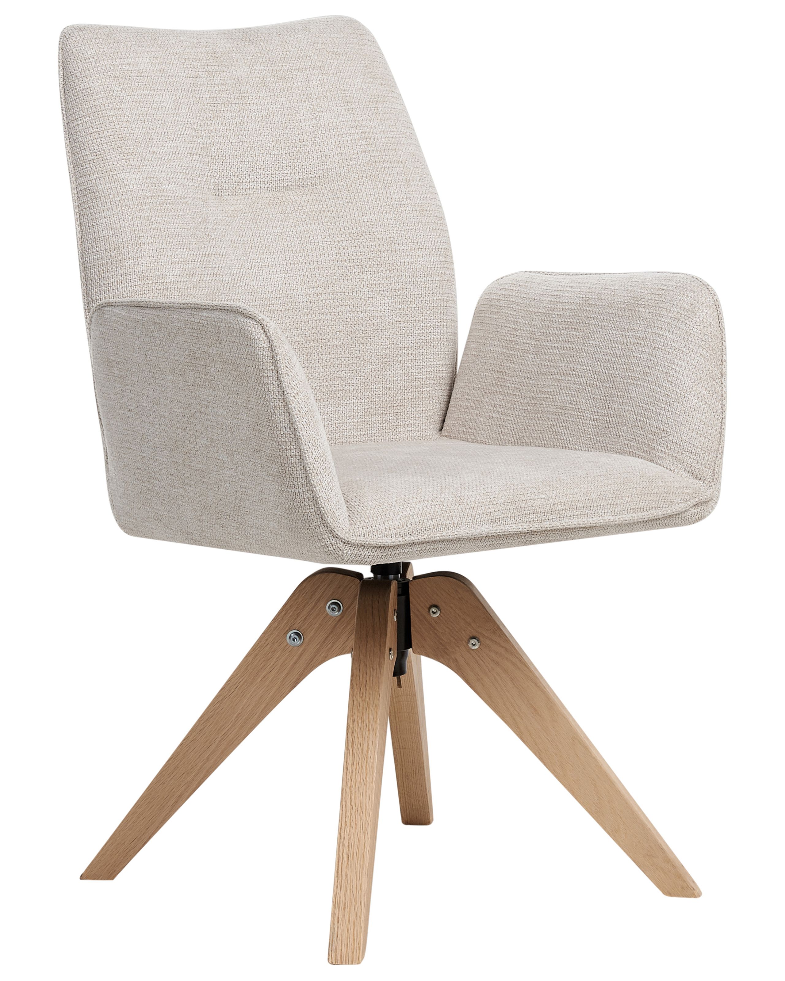 Dining Chair Swivel MOKENA Linen Light Beige