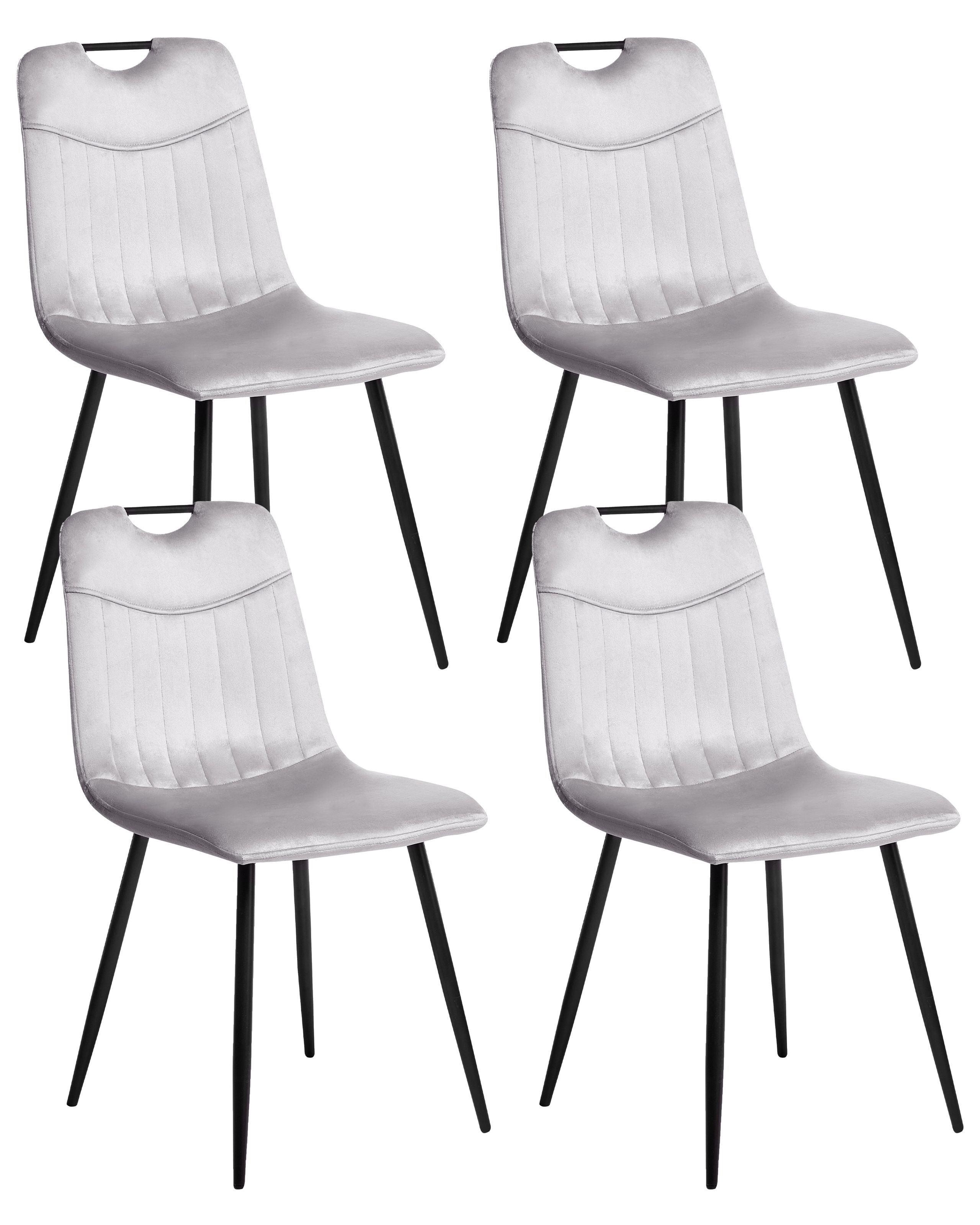 DOBBINGTON Velvet Dining Chairs - Set of 4 - Grey