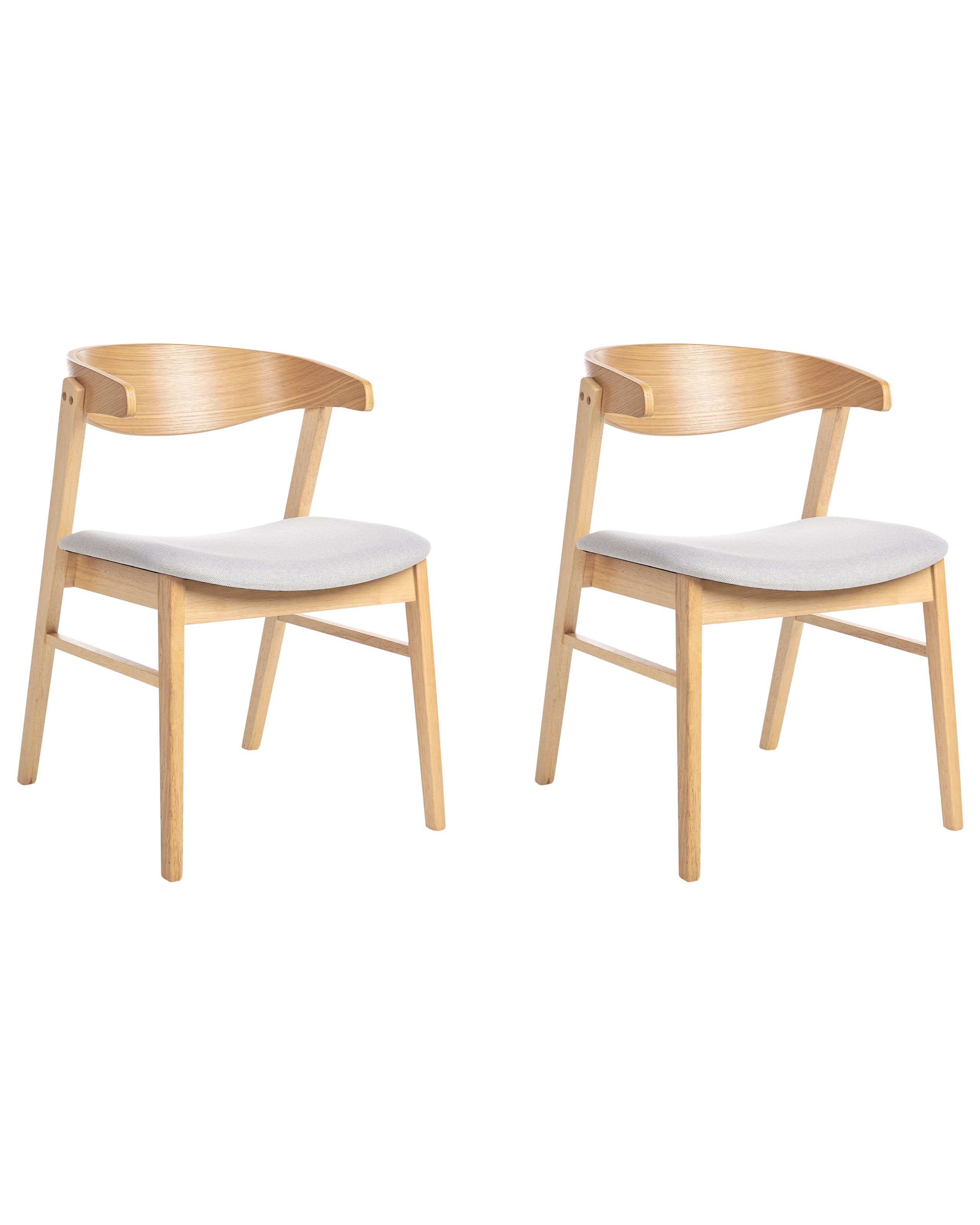 Set of 2 Dining Chairs LILLY Wood Light Grey