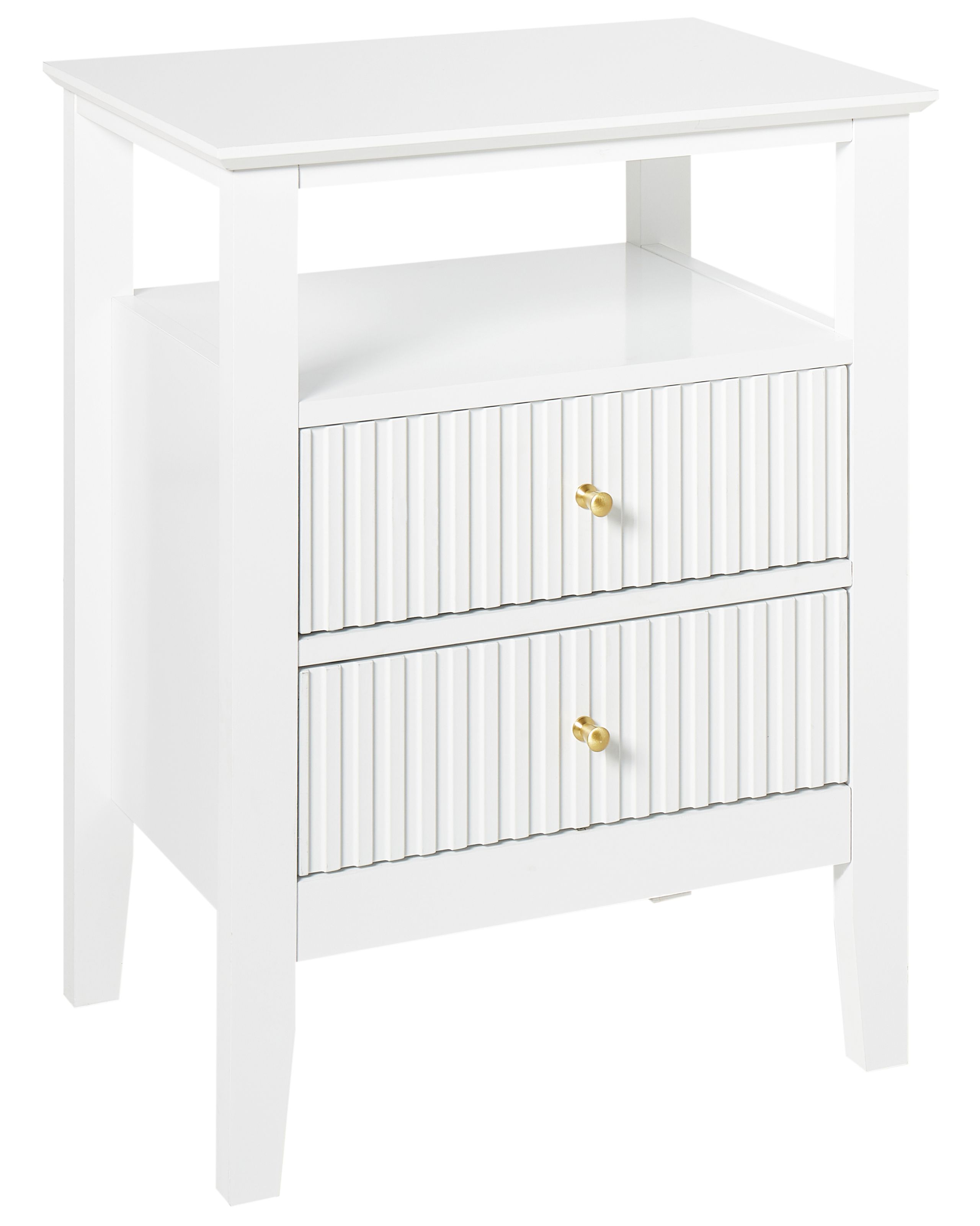 2 Drawer Bedside Table ASSISI White