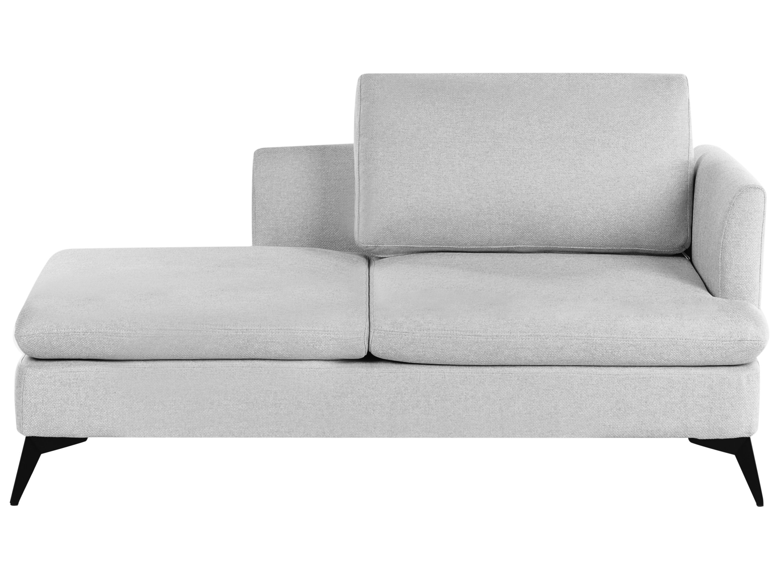 SIZVOE Right Hand Fabric Chaise Lounge Light Grey