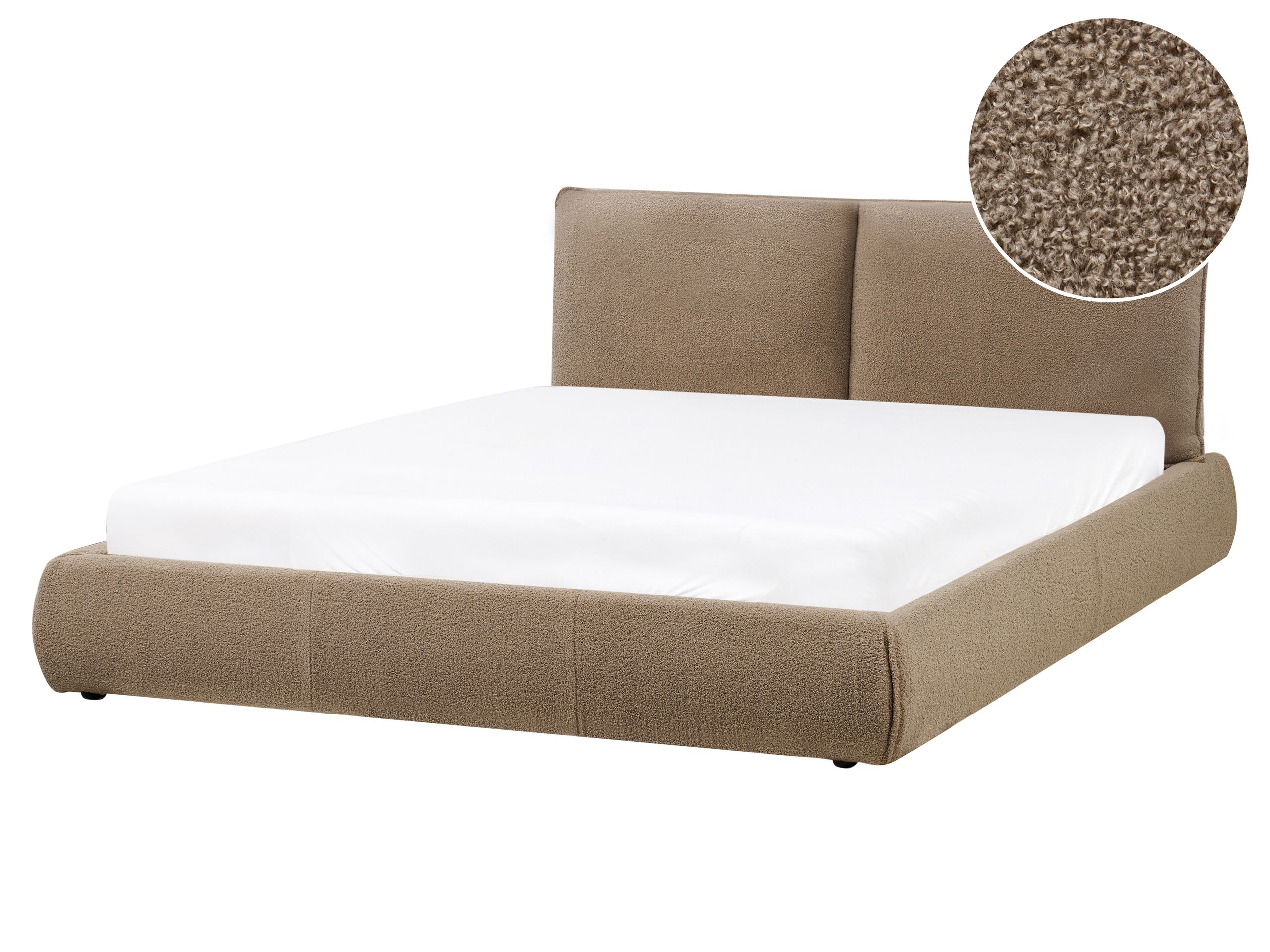 VYNAI Waterbed Boucle 160 x 200 cm (EU King Size) Brown