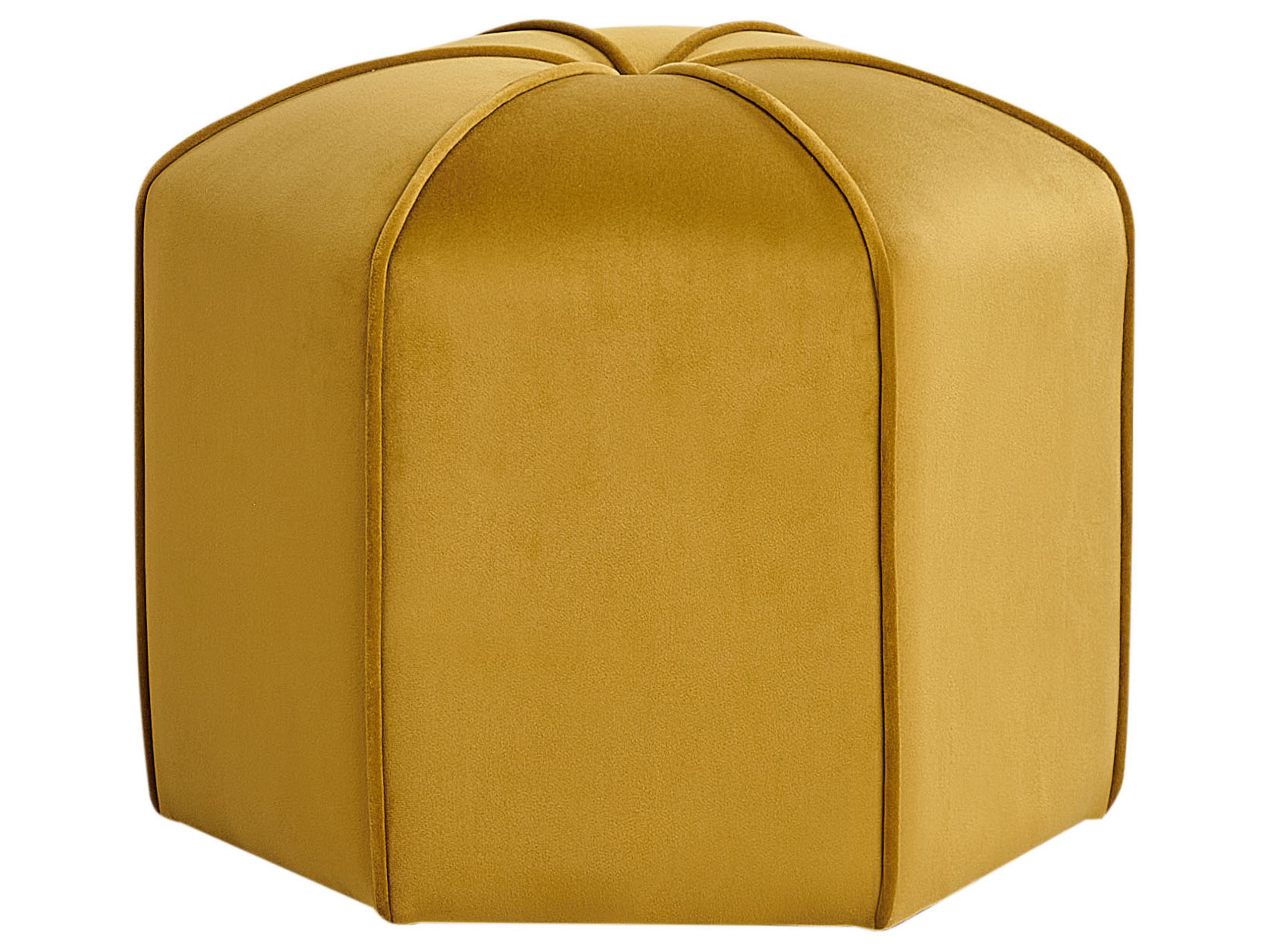 Velvet Pouffe Yellow WISHEK