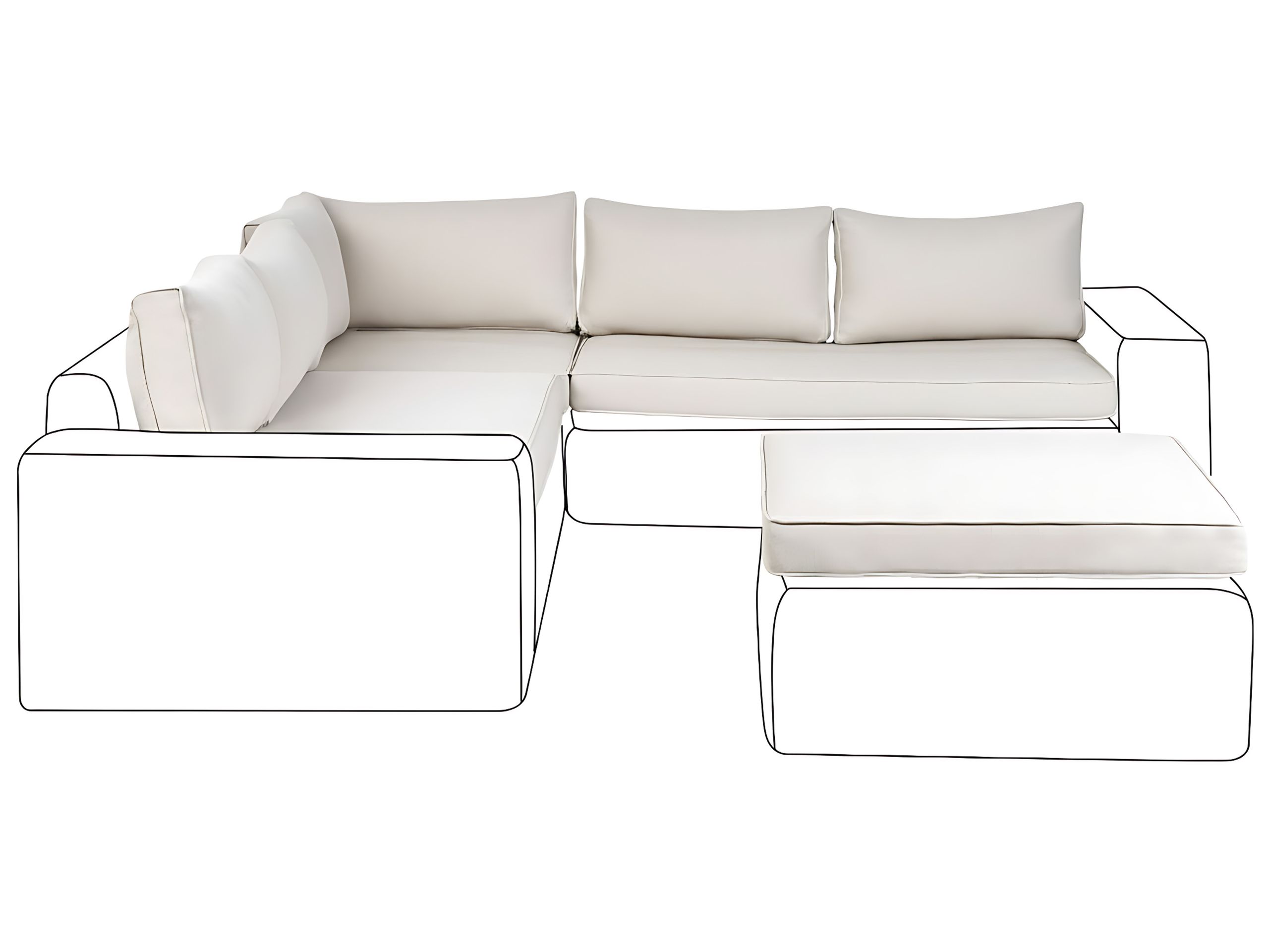 INGHAMFORD Outdoor Cushion Cover Set - Off White