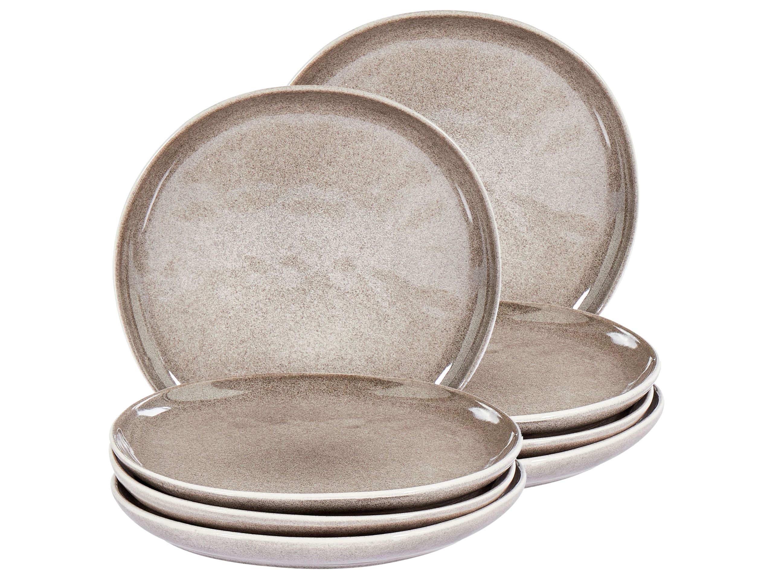 DEARNCOMBE Set of 8 Side Decorative Plates Stoneware - Grey