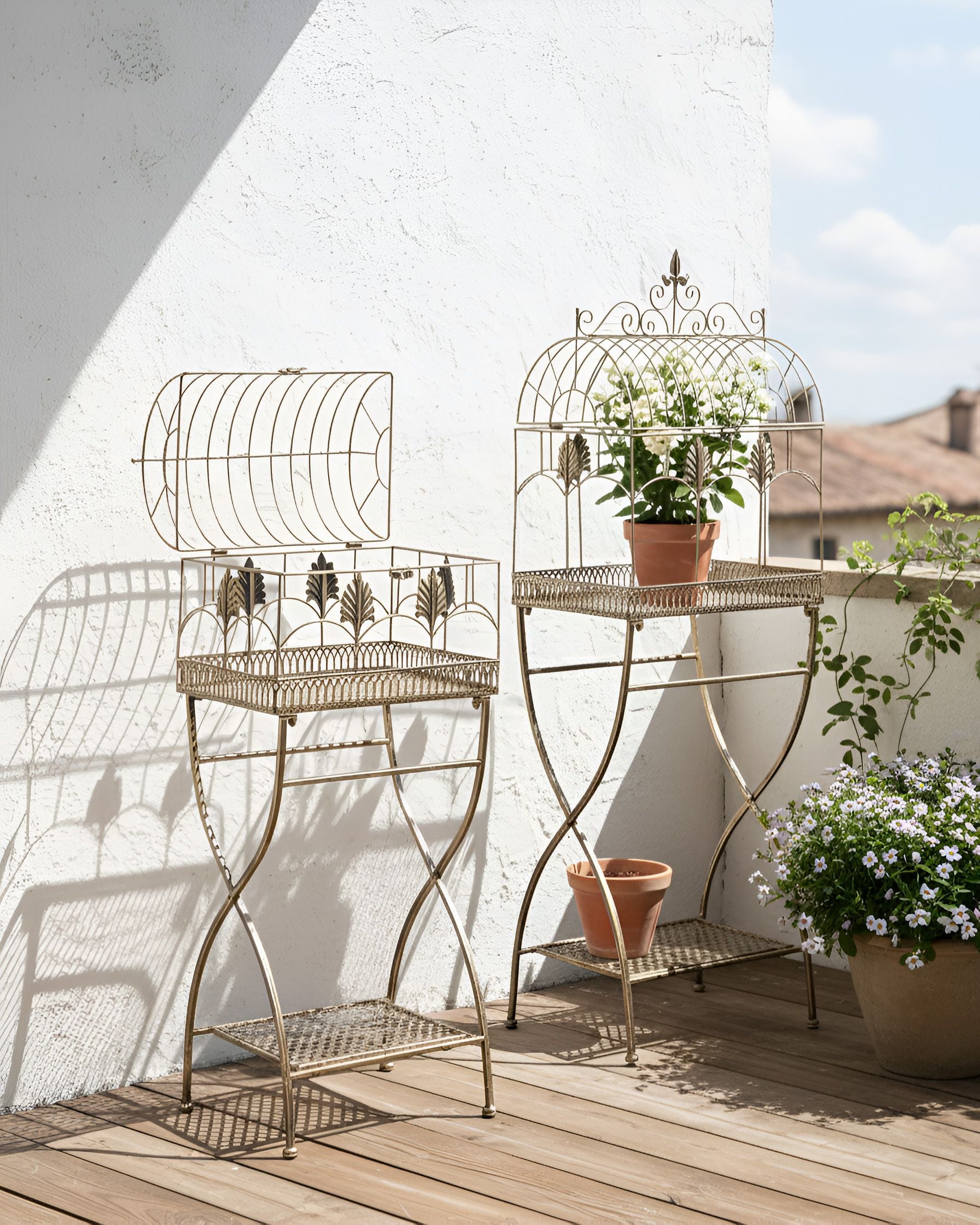 BIVERO Plant Stand Set of 2 - Black