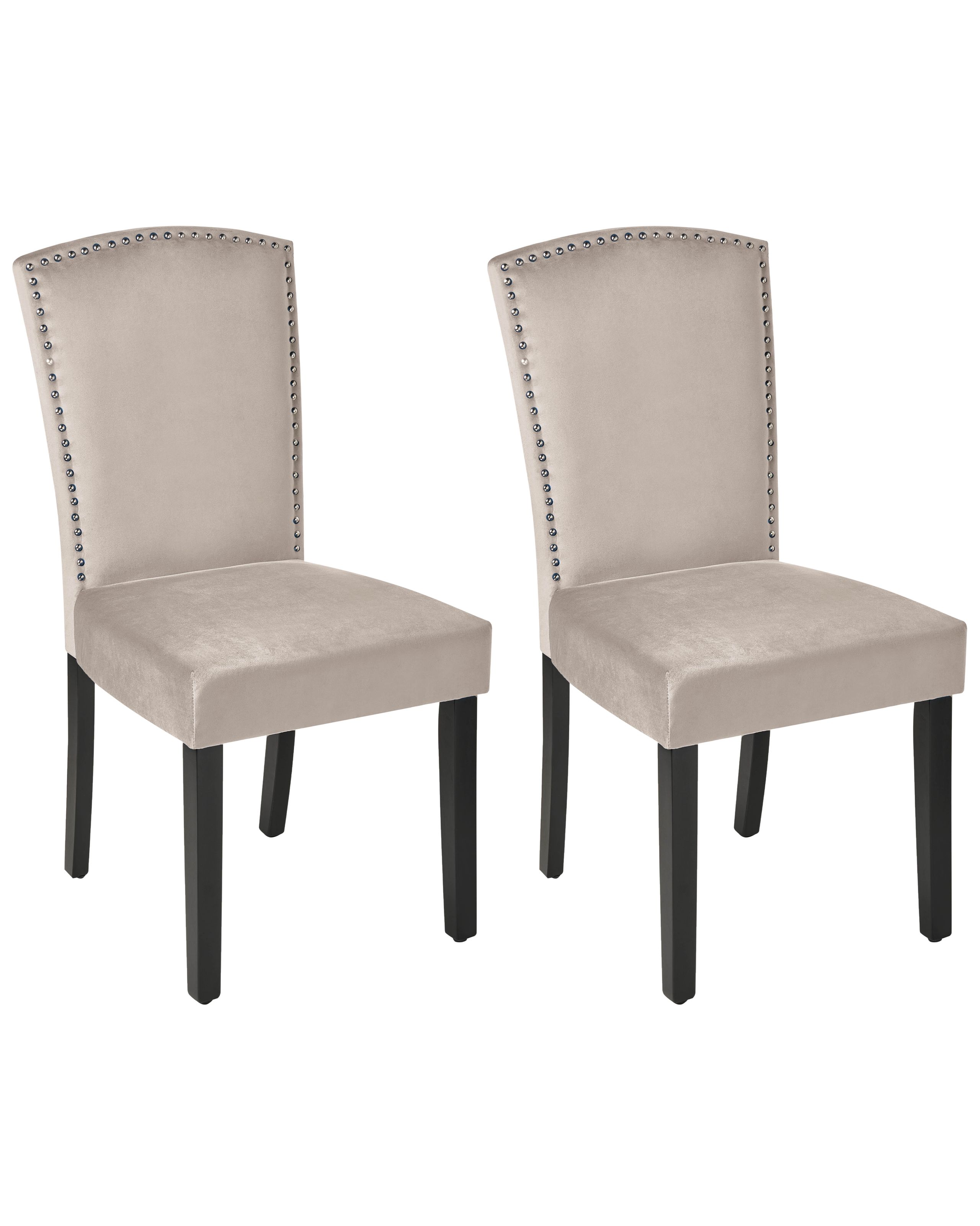 FENLEIGH Velvet Dining Chairs - Set of 2 - Grey