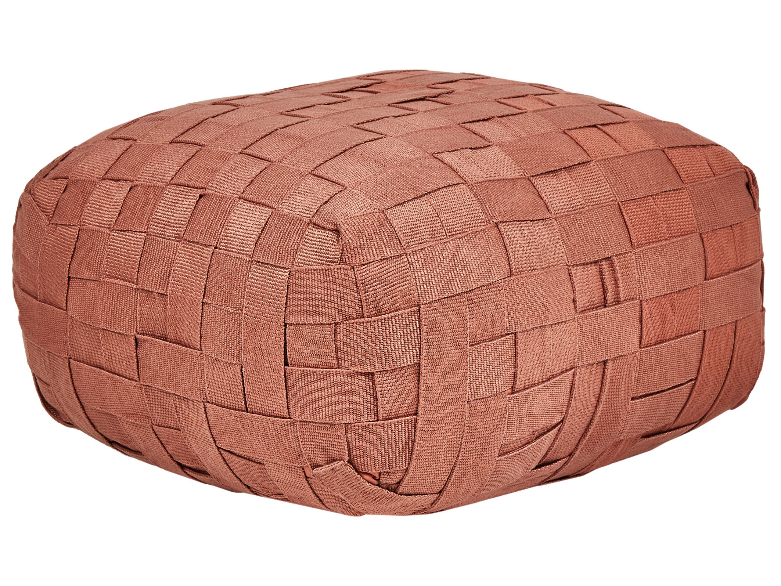 Outdoor Woven Pouffe Light Red BODLA