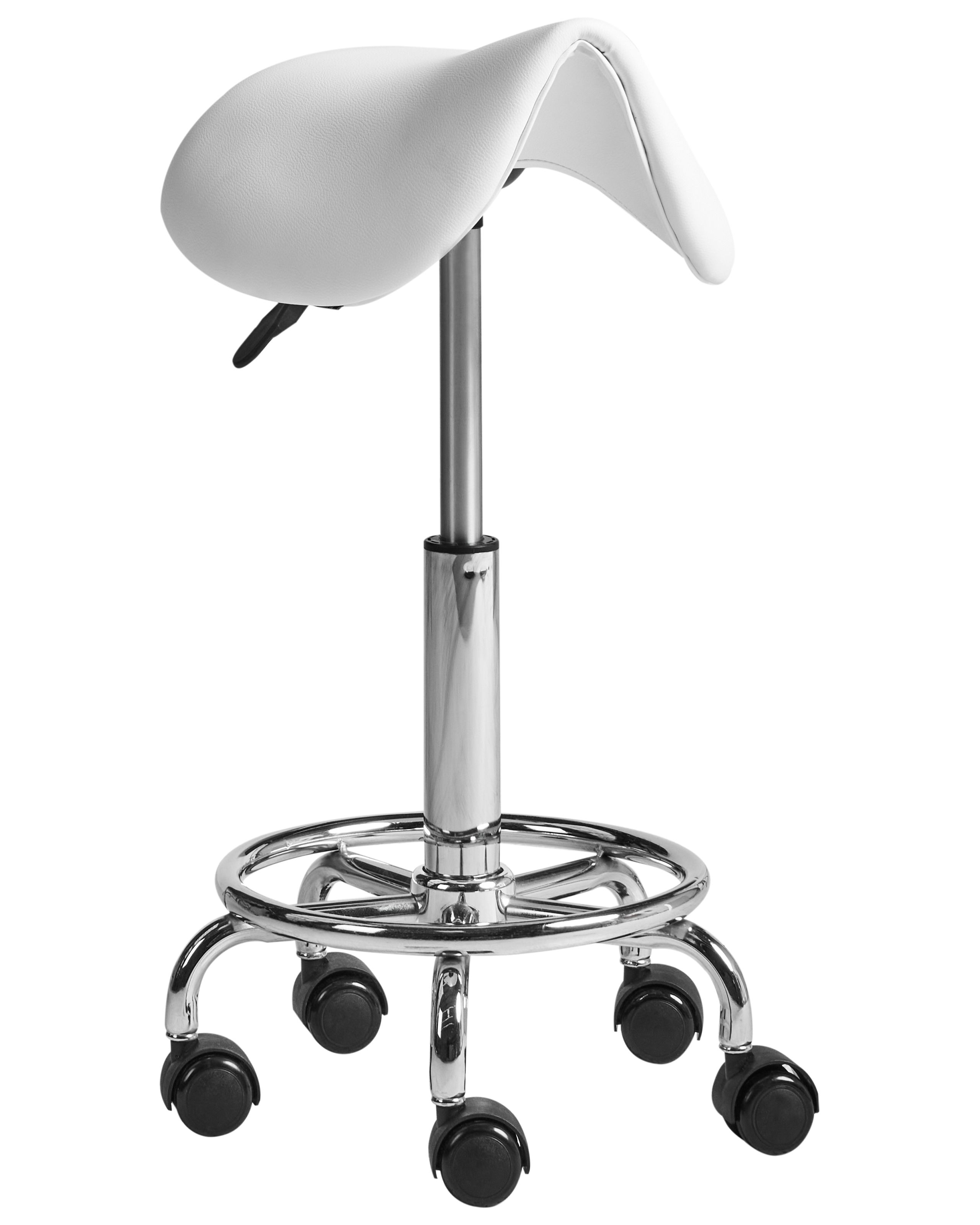 IVINGDALE Faux Leather Office Saddle Stool - White