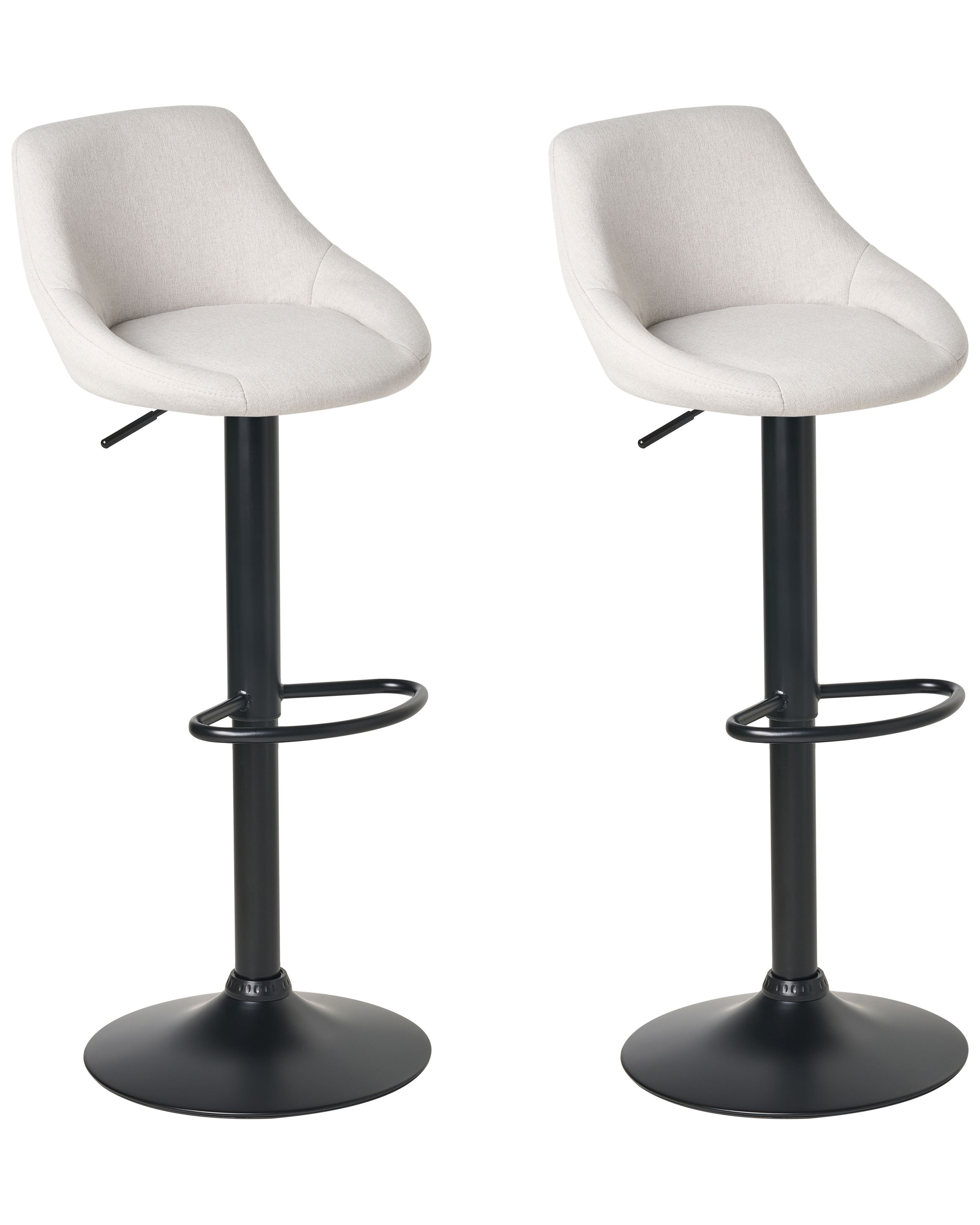 GATCOMBE Boucle Fabric Swivel Bar Stools Set of 2 - Light Grey