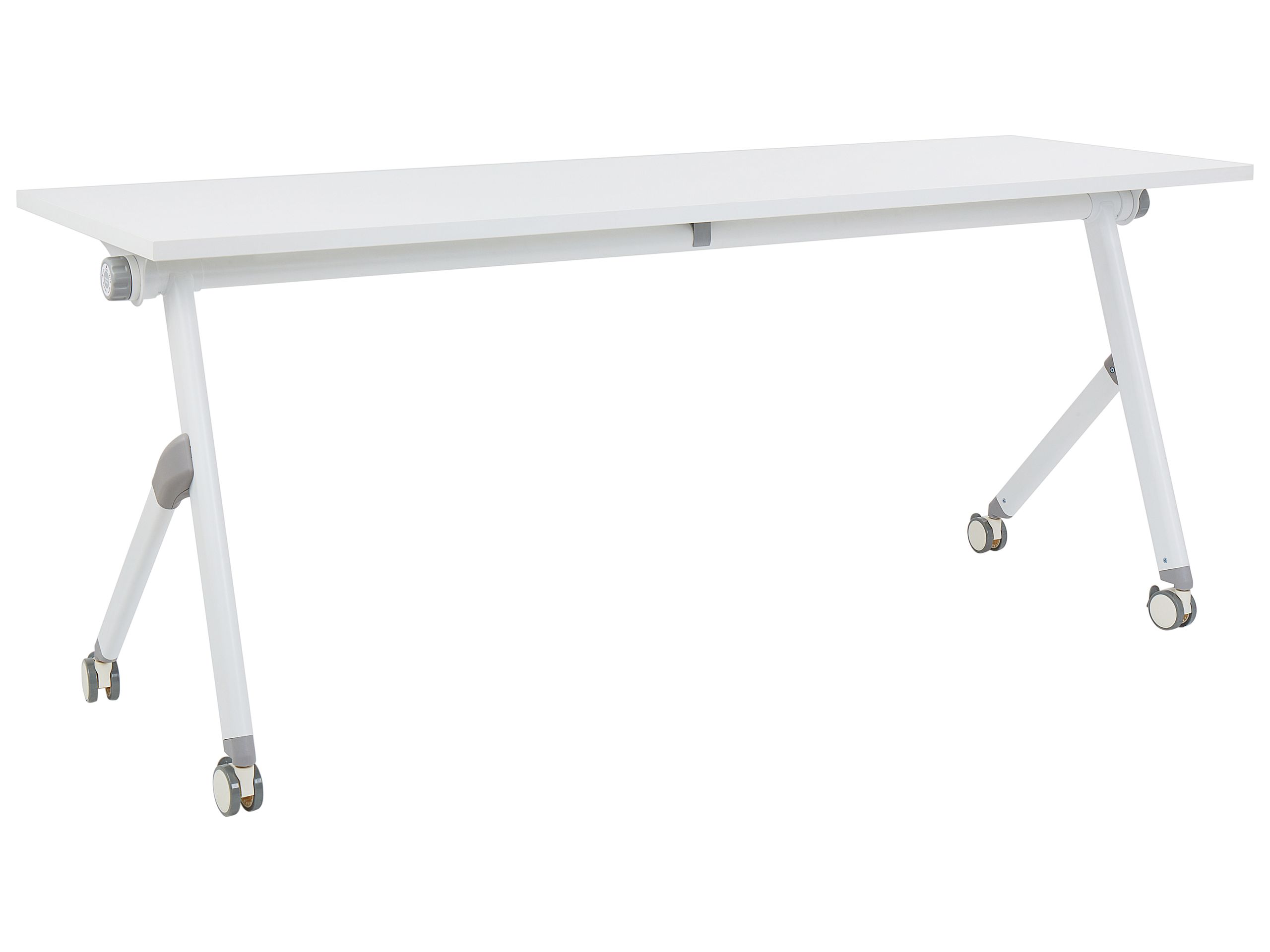 Folding Office Desk with Casters 180 x 60 cm White BENDI