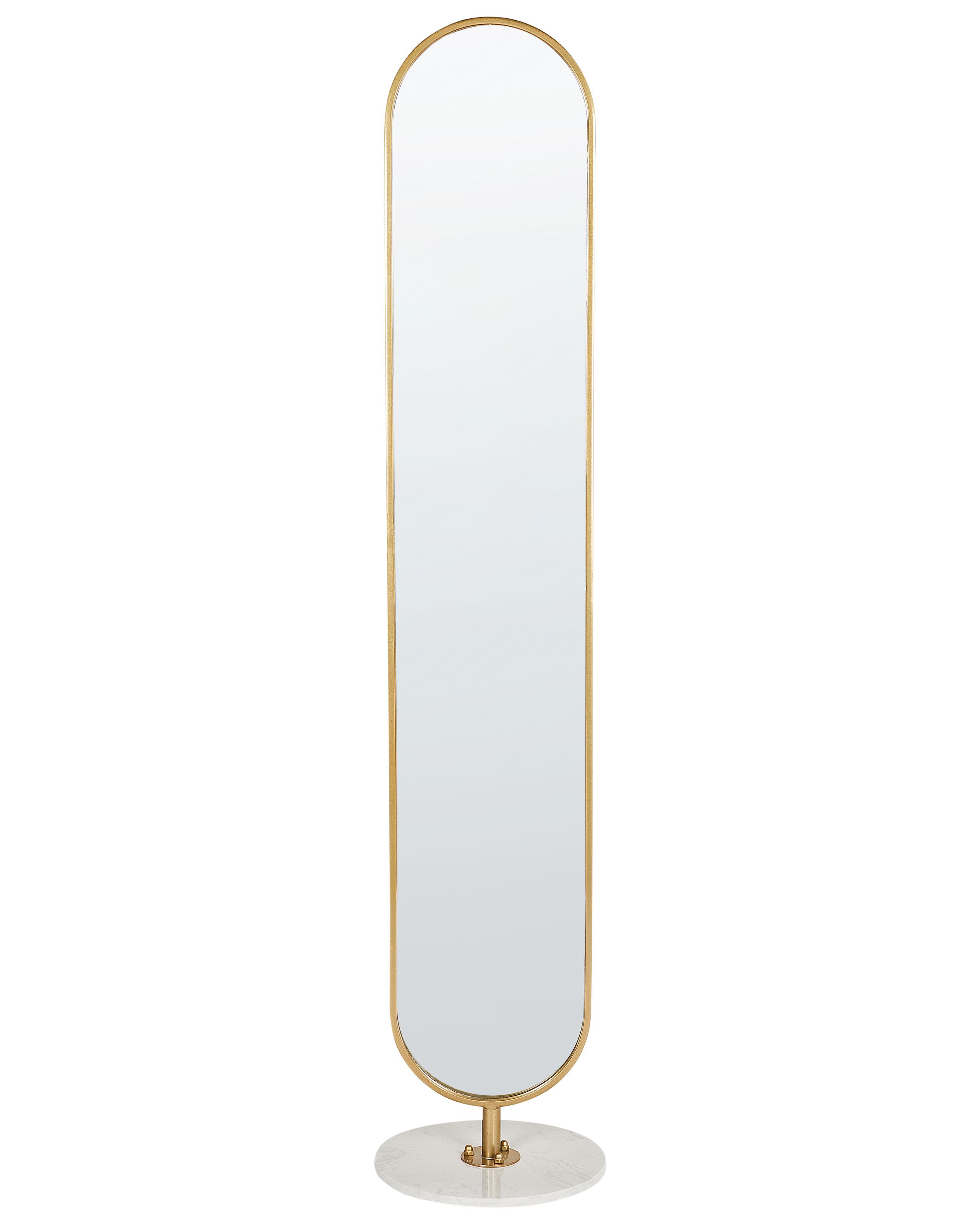 Coat Stand with Mirror MOODY 170 cm Metal Gold