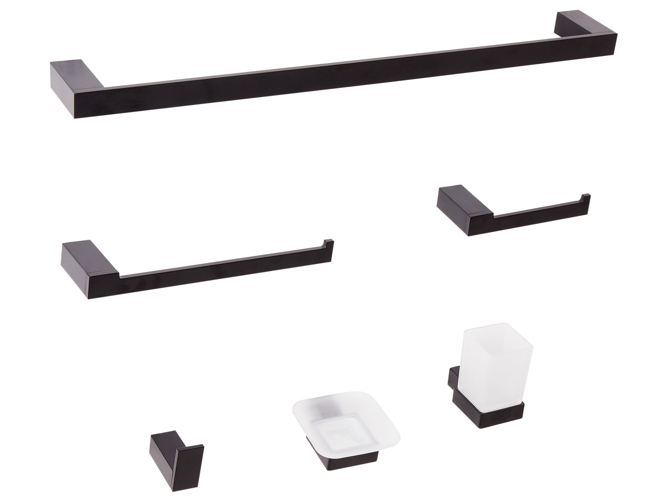 WINSHURST 6-Piece Bathroom Hardware Set - Black