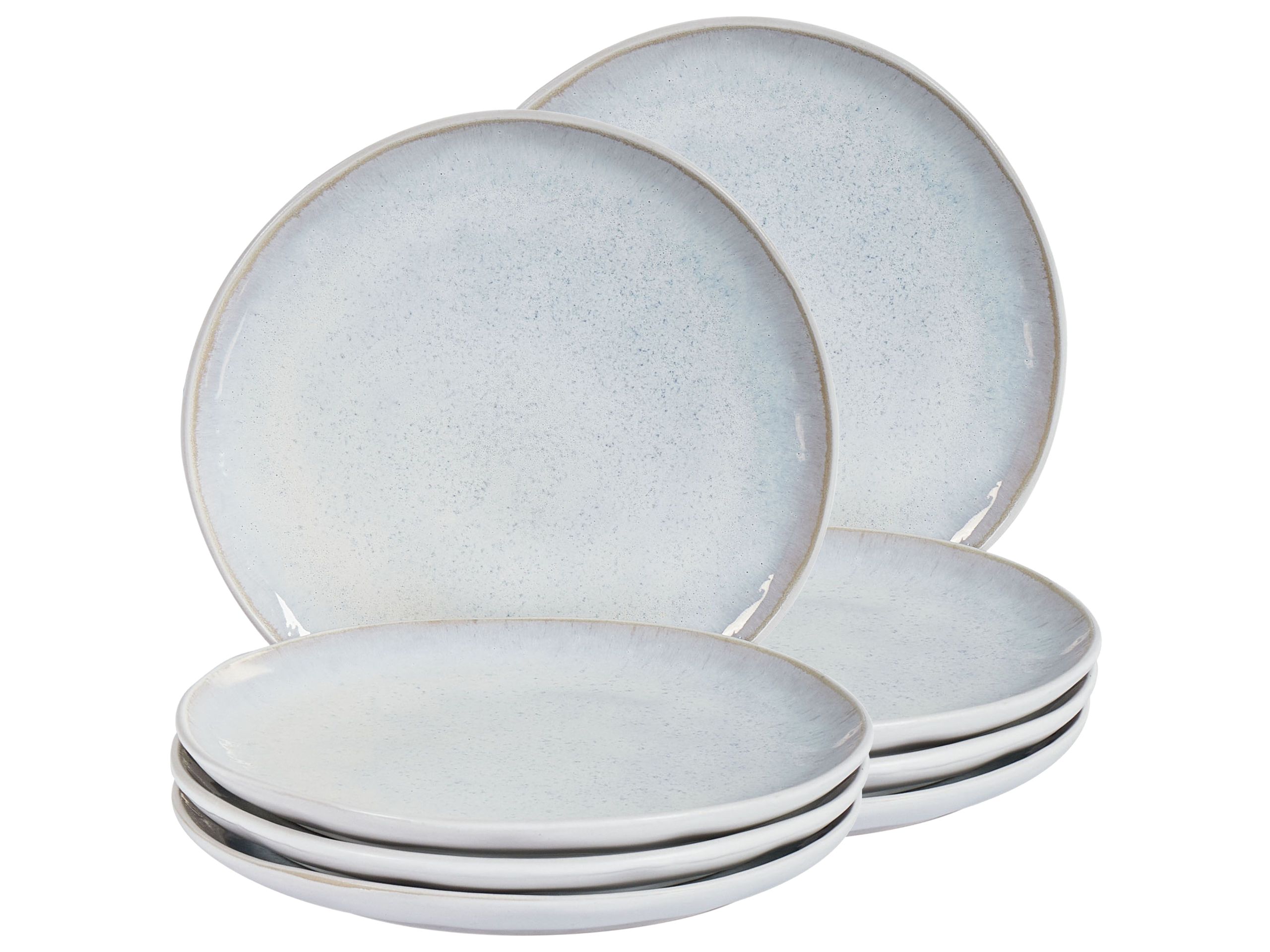 DAWLEIGH Set of 8 Side Decorative Plates Stoneware - Light Grey