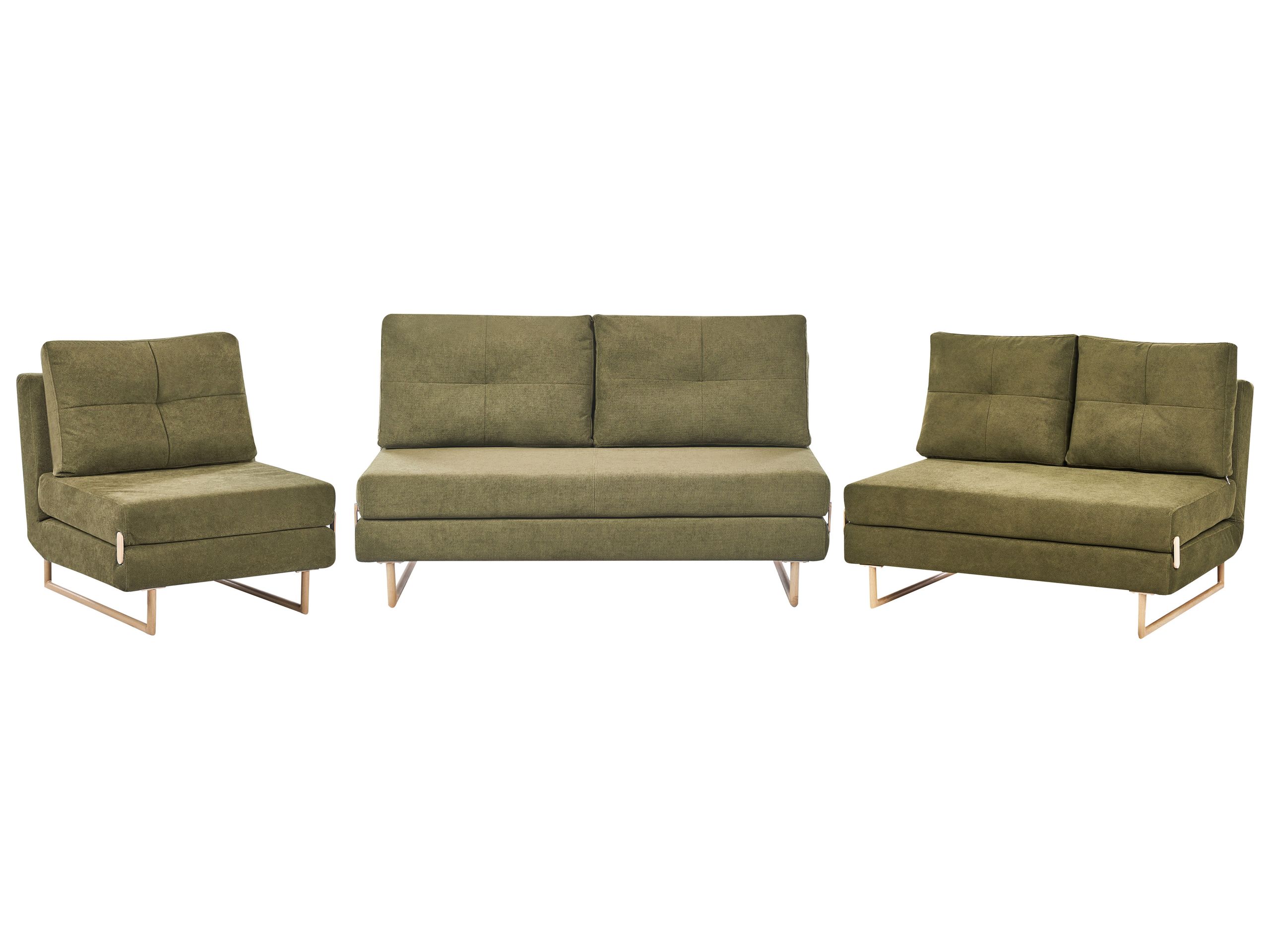 COMDEN Fabric 3 Seater 2 Seater and 1 Seater Sofa Set - Green