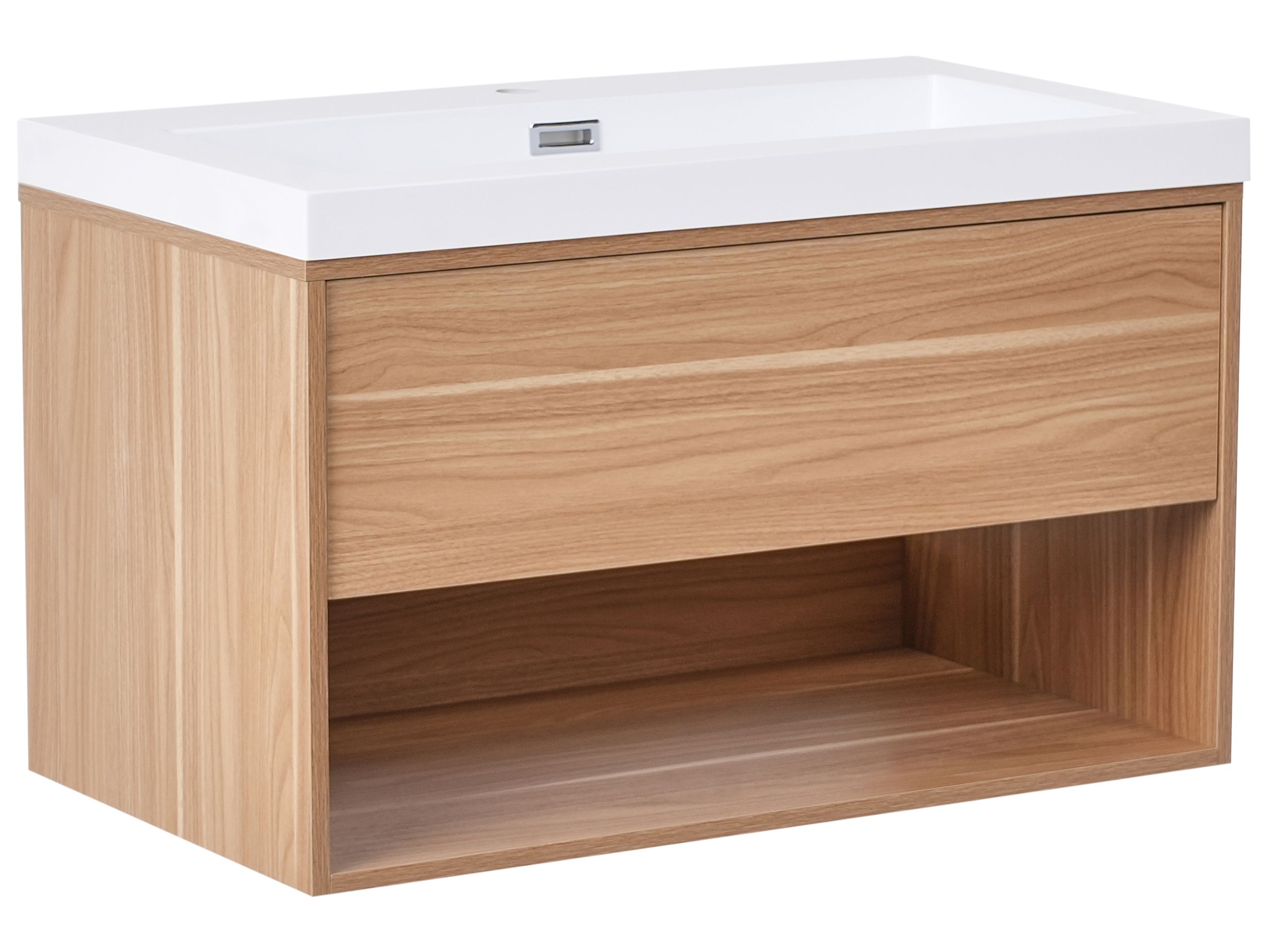HAVERLEIGH Wall Mounted Vanity Unit with Basin - Light Brown