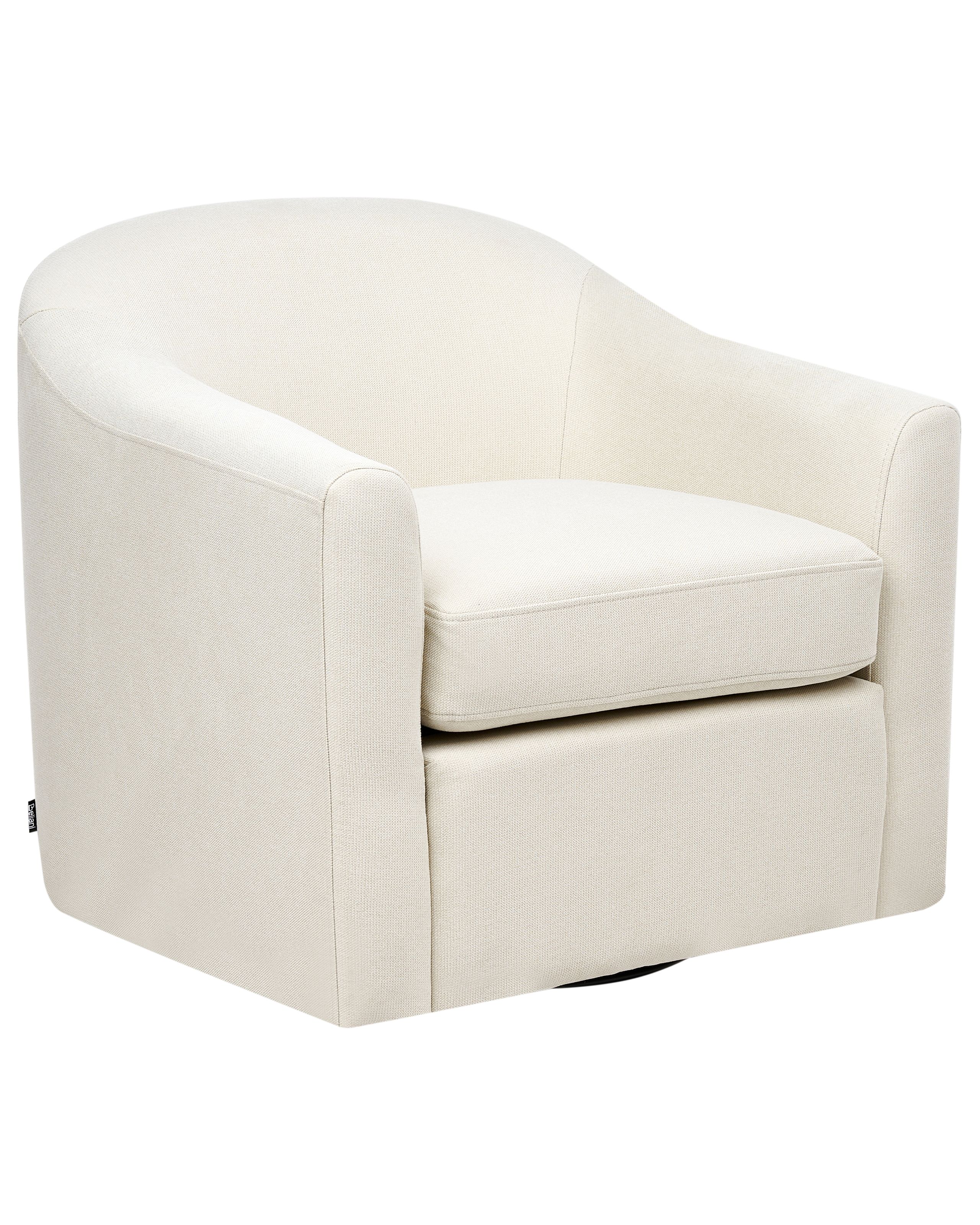 Swivel Armchair MAGNOR Fabric Light Beige