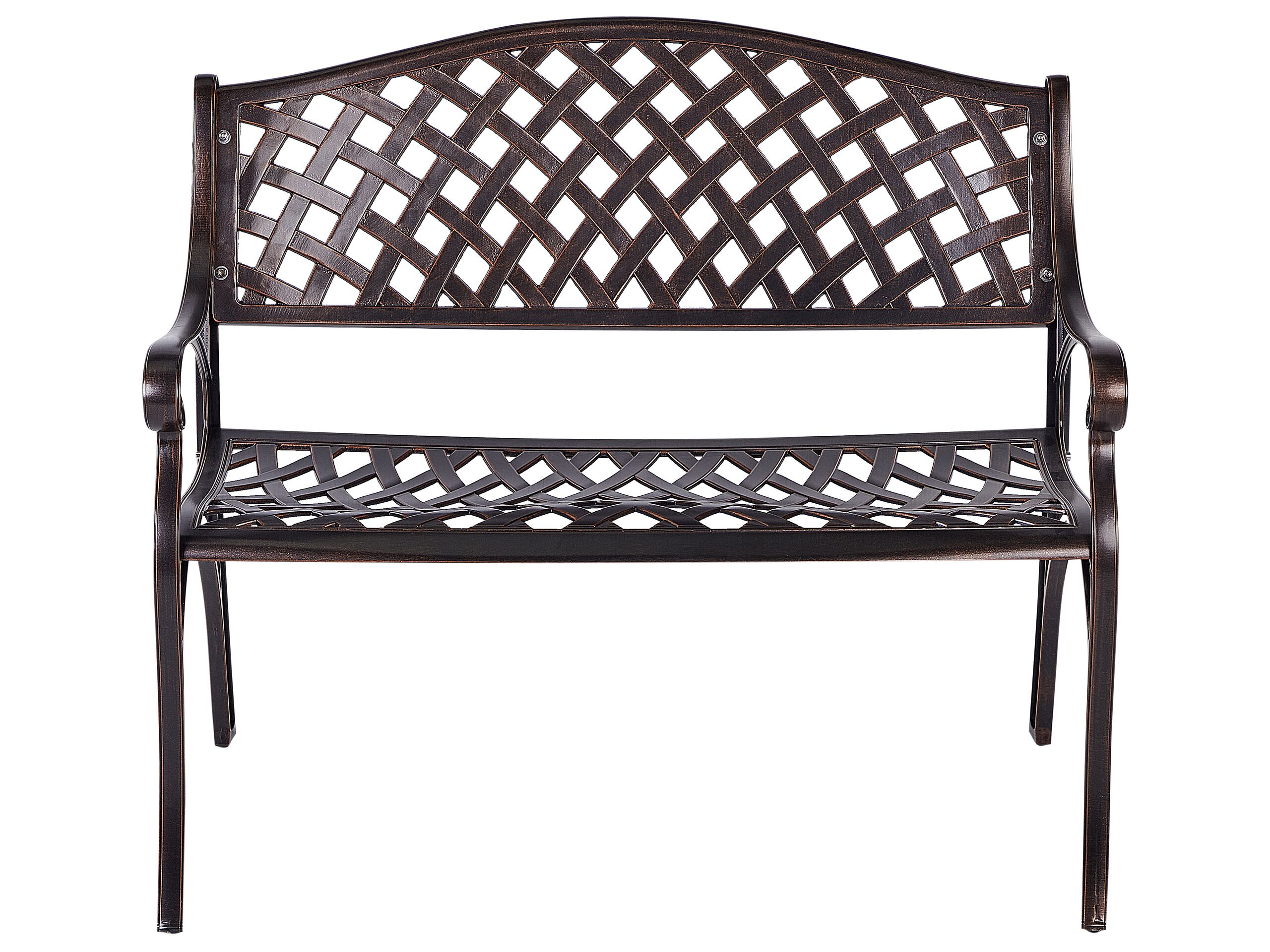 Garden Bench STAGGIA 104 cm Metal Brown