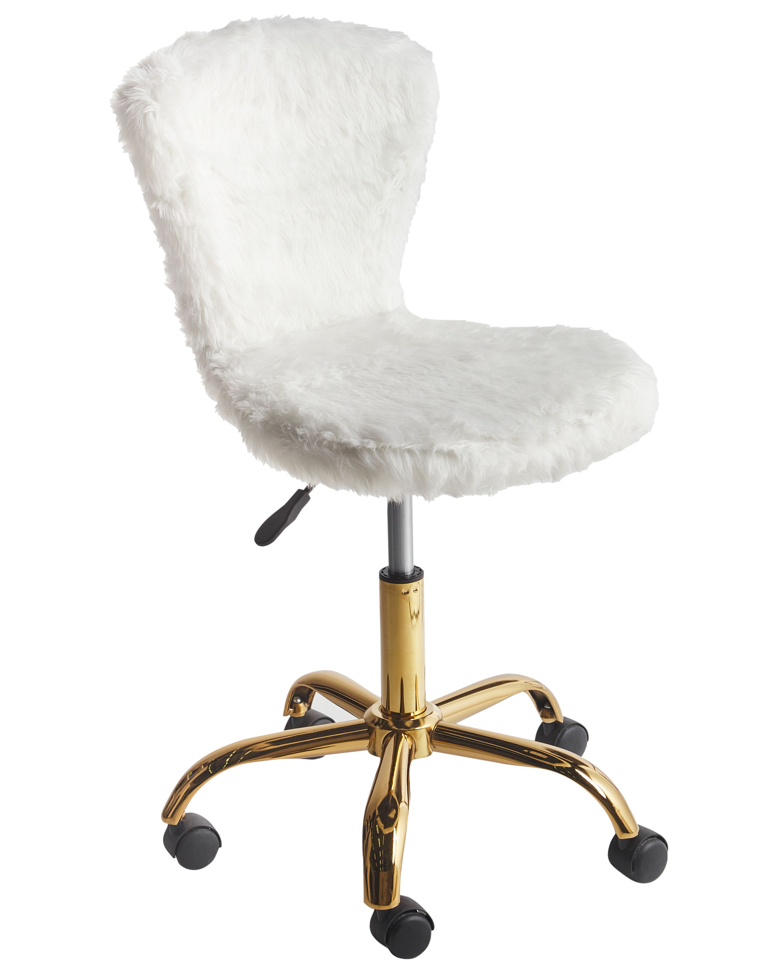 Faux Fur Desk Chair White MARGATE